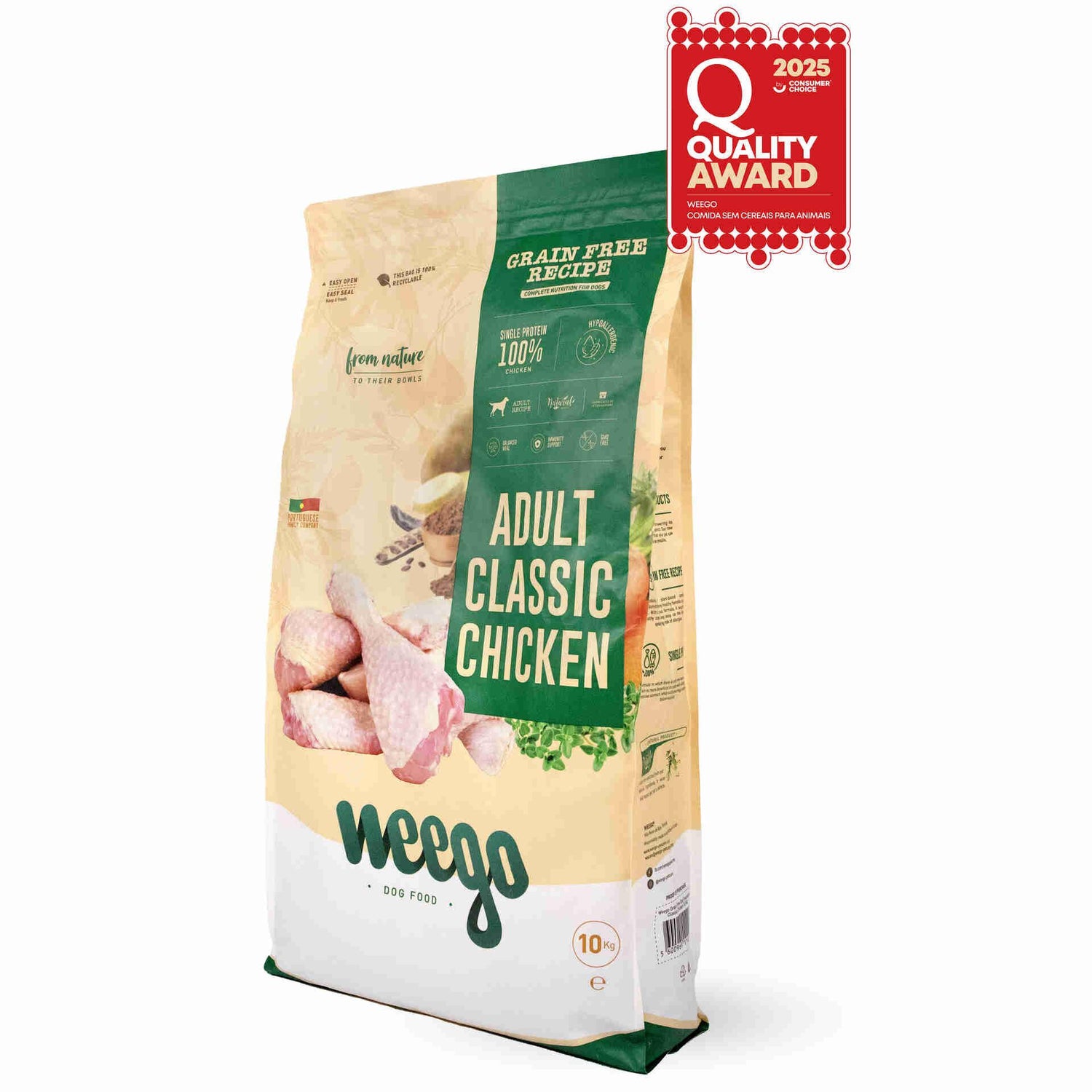 Ração para Cão Adulto Frango Grain Free Weego