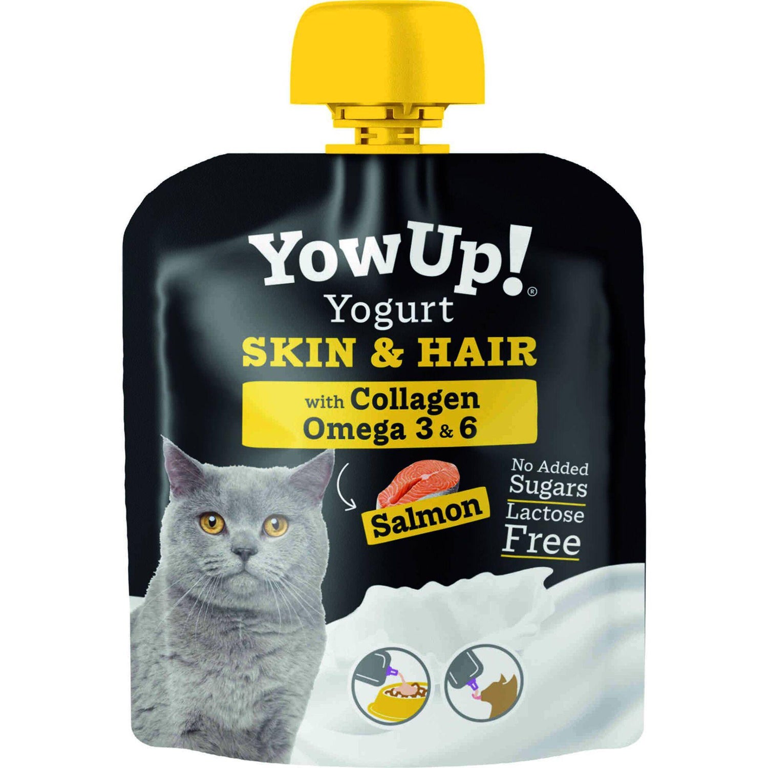Iogurte para Gato Pele E Pelo Salmão Yowup!