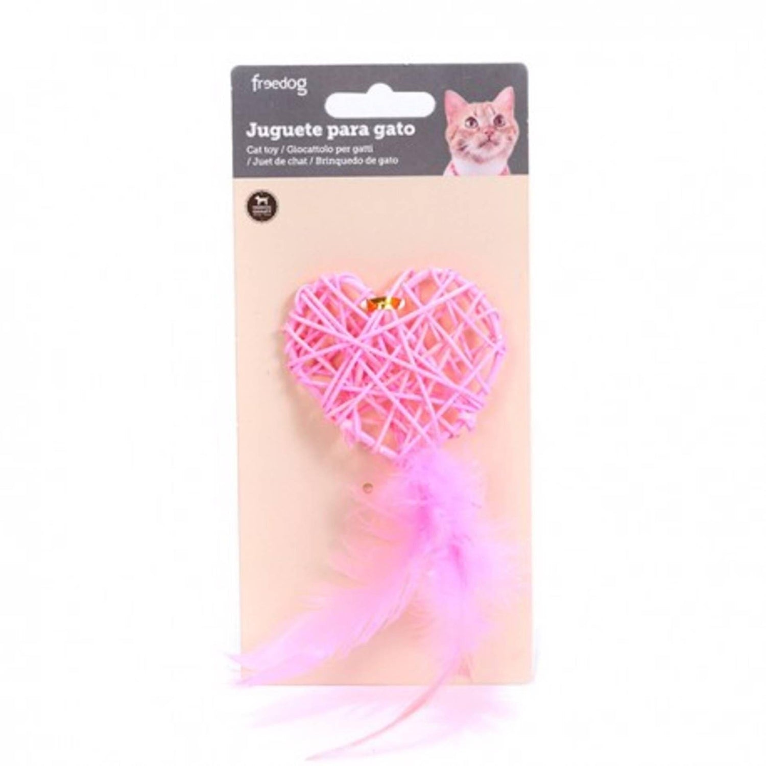 Brinquedo para Gato Coração Com Plumas Freecat