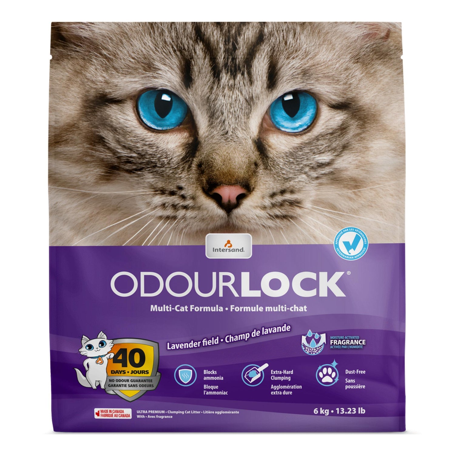 Areia Aglomerante Lavanda Odourlock 6 kg