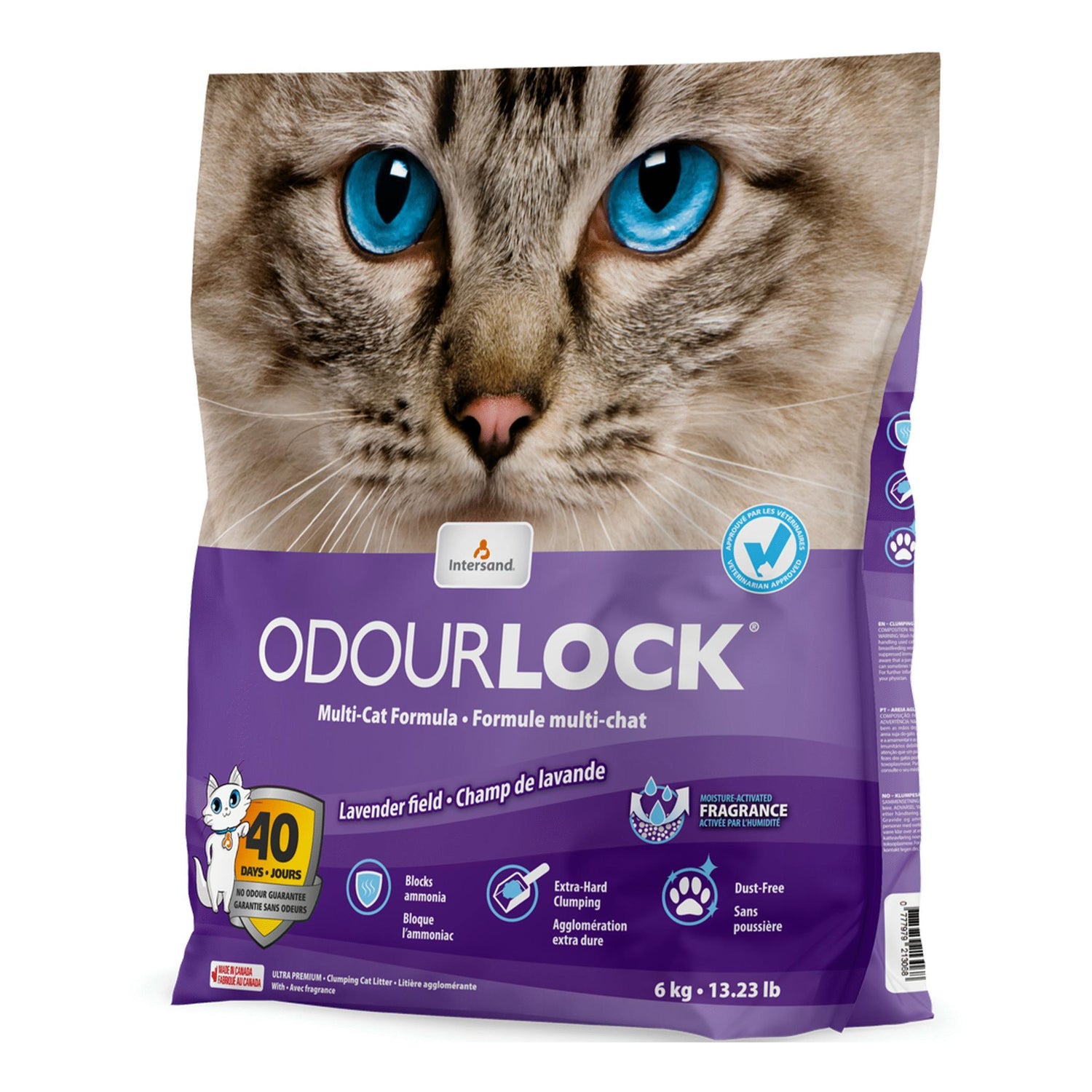 Areia Aglomerante Lavanda Odourlock 6 kg
