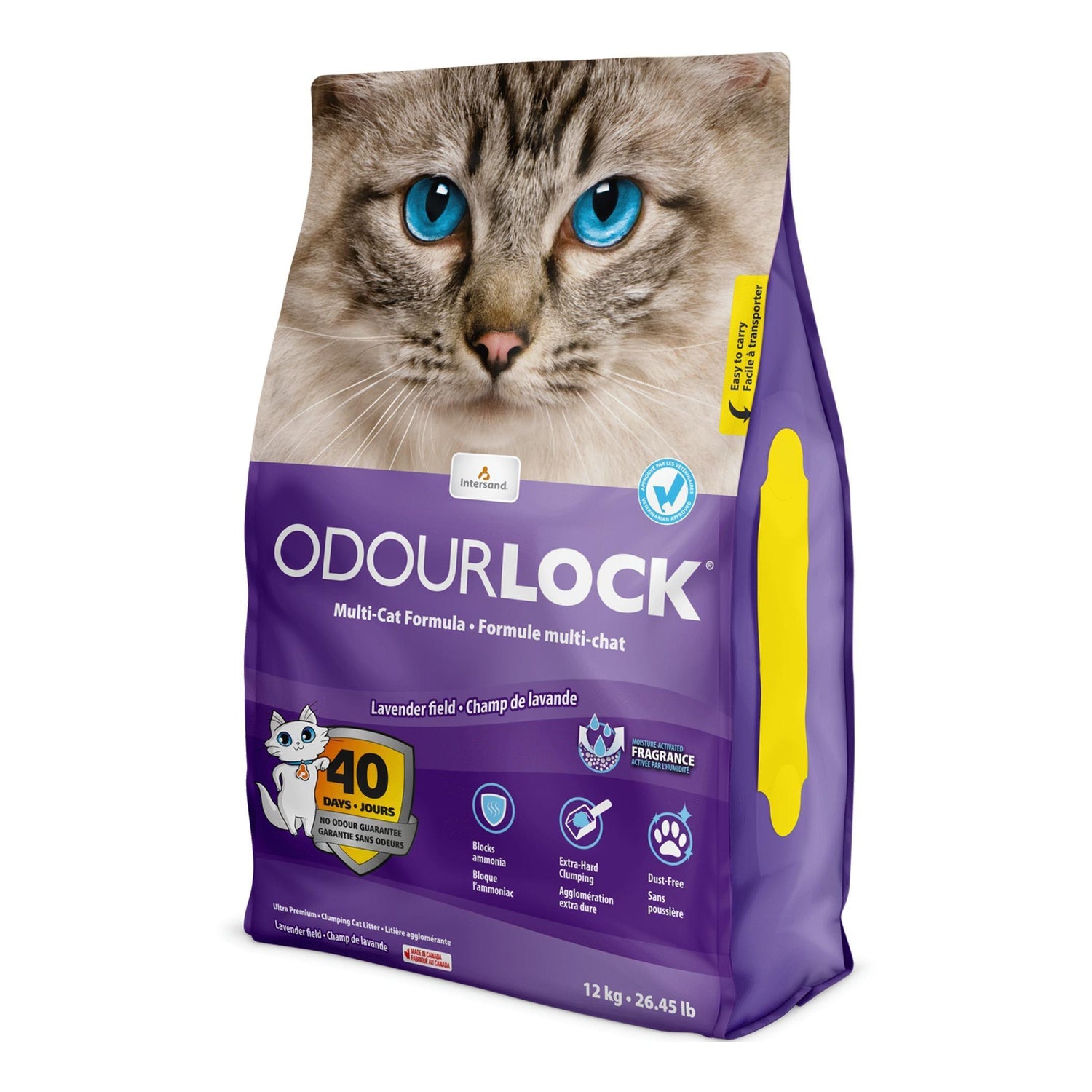 Areia Aglomerante Lavanda Odourlock 12 kg