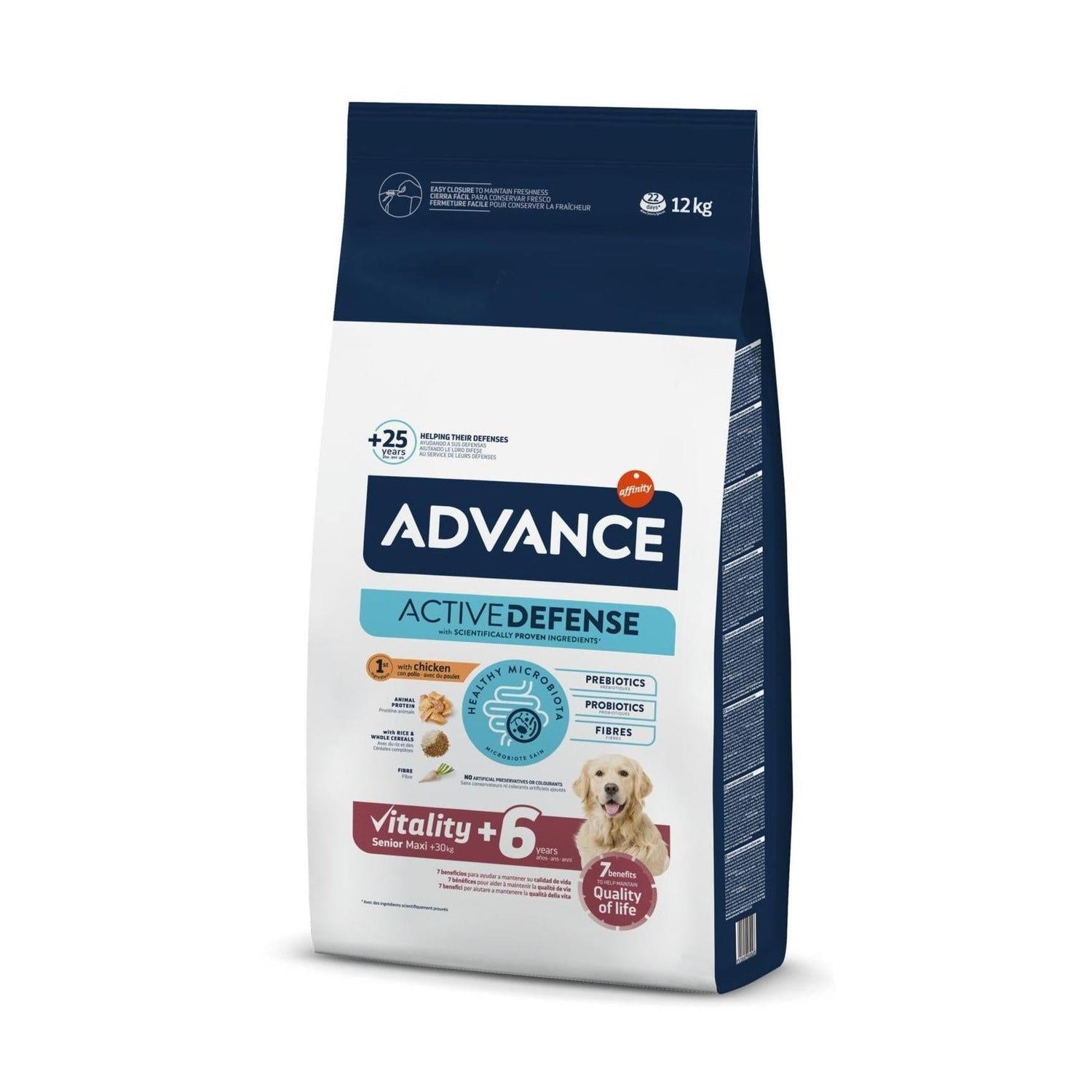 Ração para Cão Sénior Maxi Frango e Arroz Affinity Advance