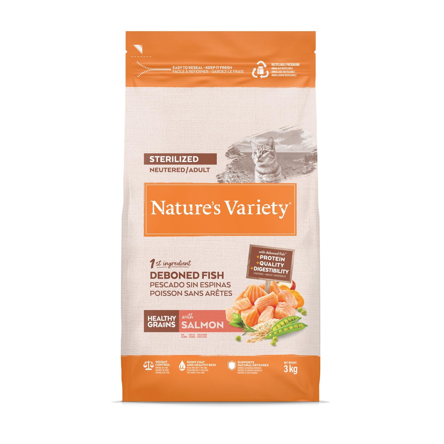Ração para Gato Esterilizado Salmão Nature's Variety