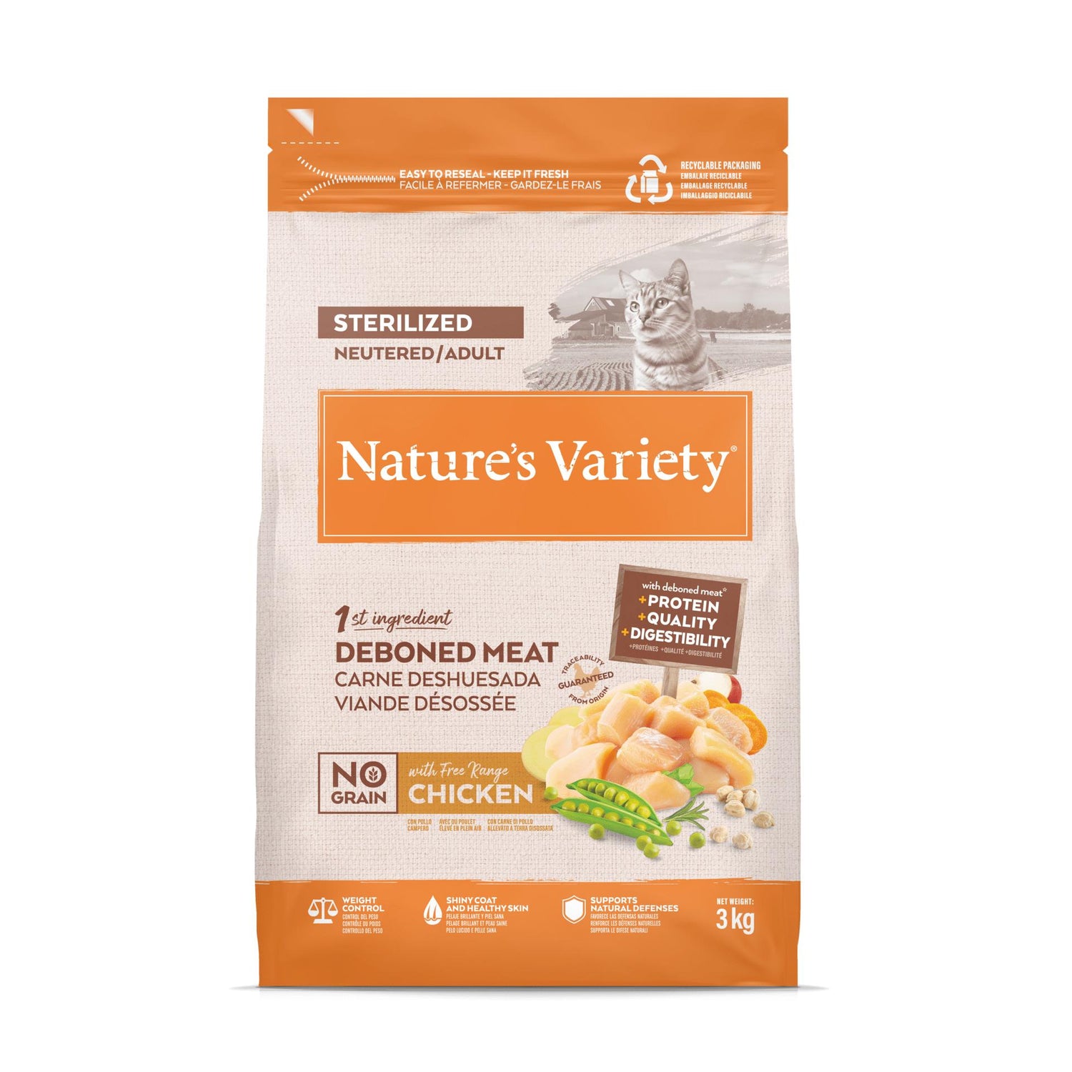 Ração para Gato Esterilizado Frango Nature's Variety