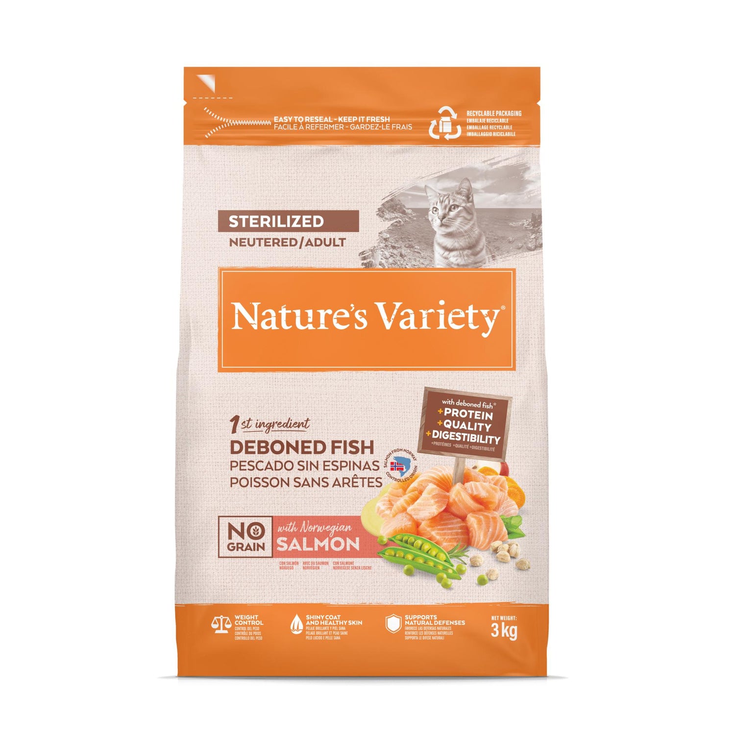 Ração para Gato Esterilizado Salmão Nature's Variety