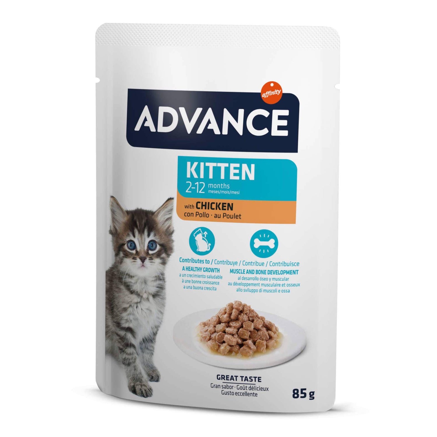 Comida Húmida para Gato Júnior Frango Saquetas Affinity Advance