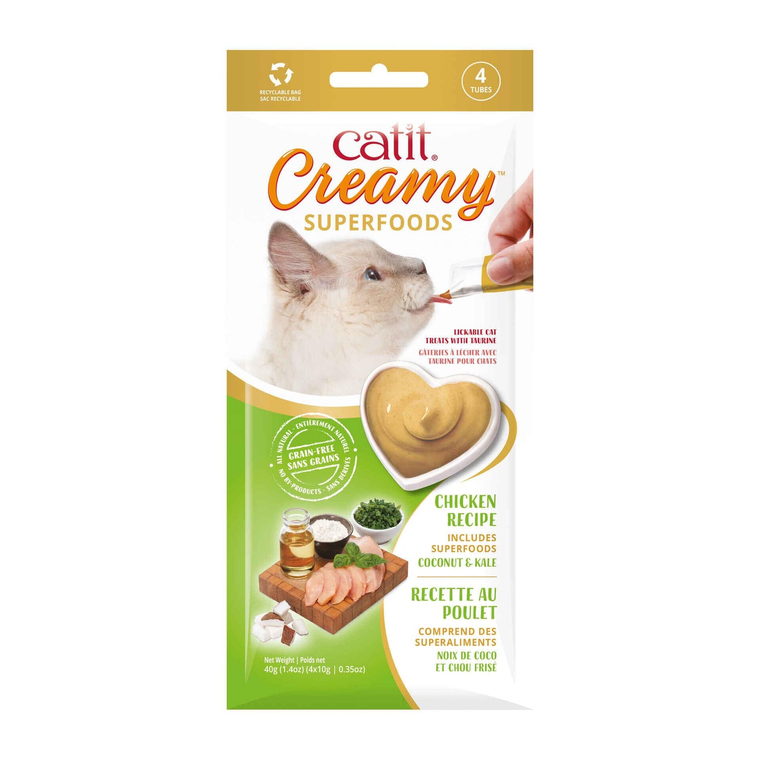 Puré para Gato Creamy Frango, Coco E Couve Catit