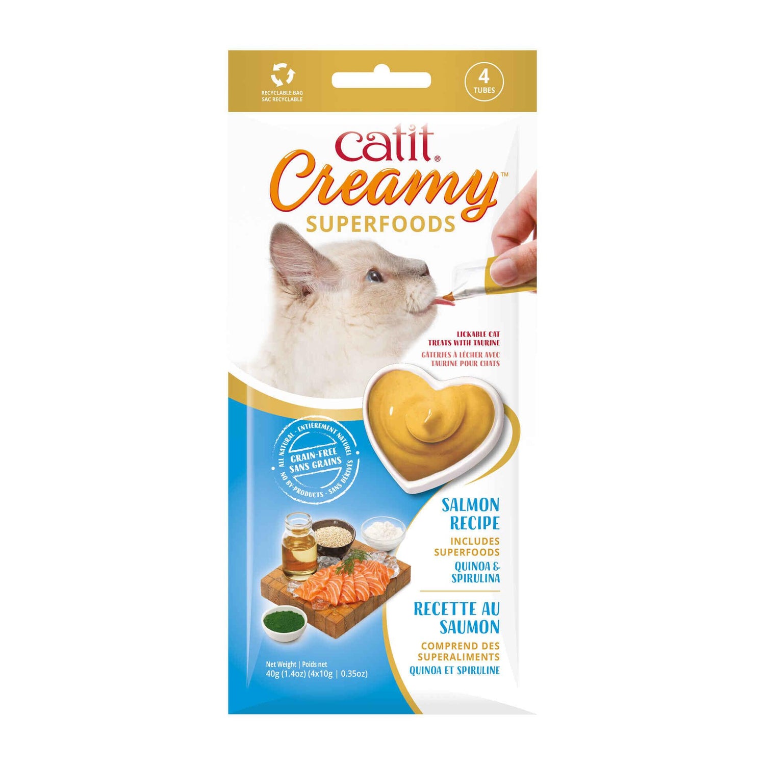 Puré para Gato Creamy Salmão, Quinoa E Spirulina Catit