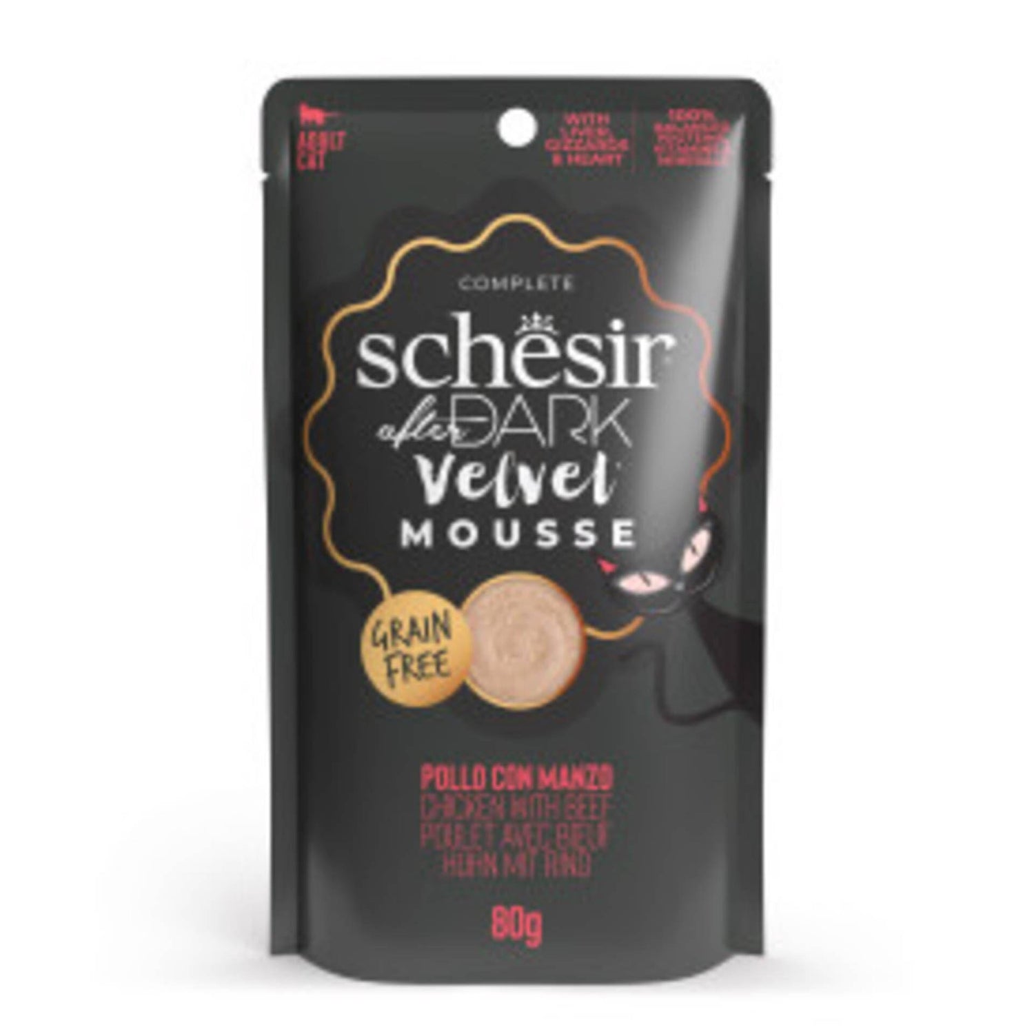 Comida Húmida para Gato Dark Mousse Frango e Carne Schesir