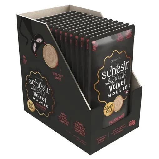Pack Comida Húmida para Gato Dark Mousse Frango e Carne Schesir