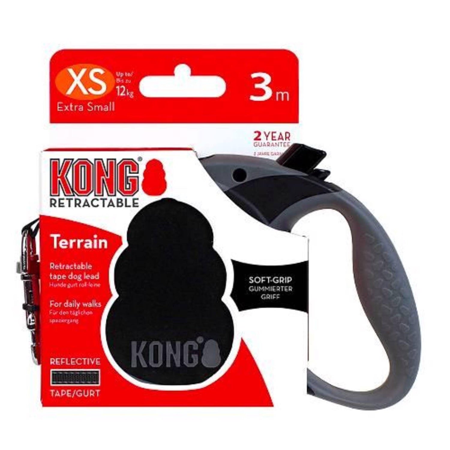 Trela para Cão Terrain Preta Kong