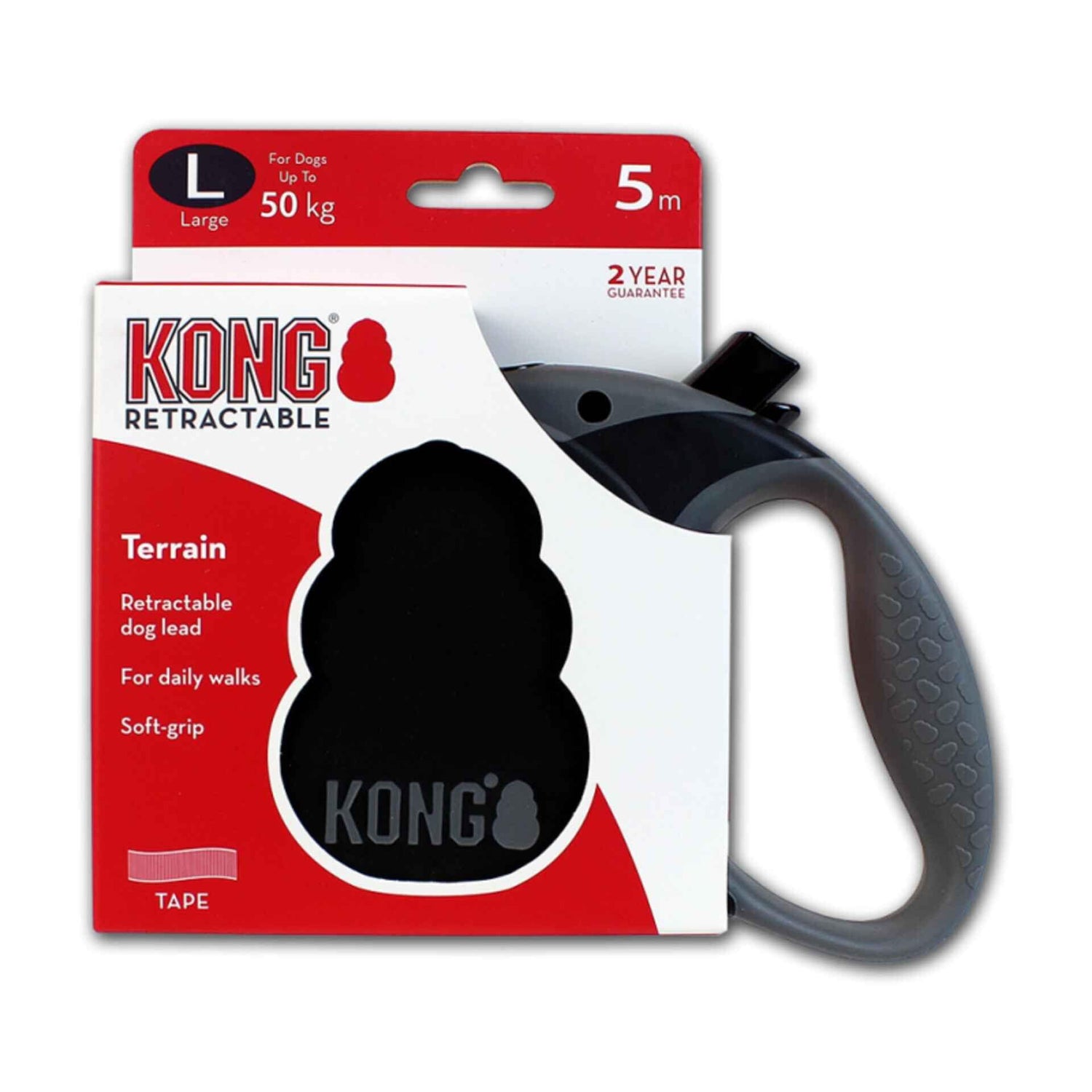 Trela para Cão Terrain Preta Kong