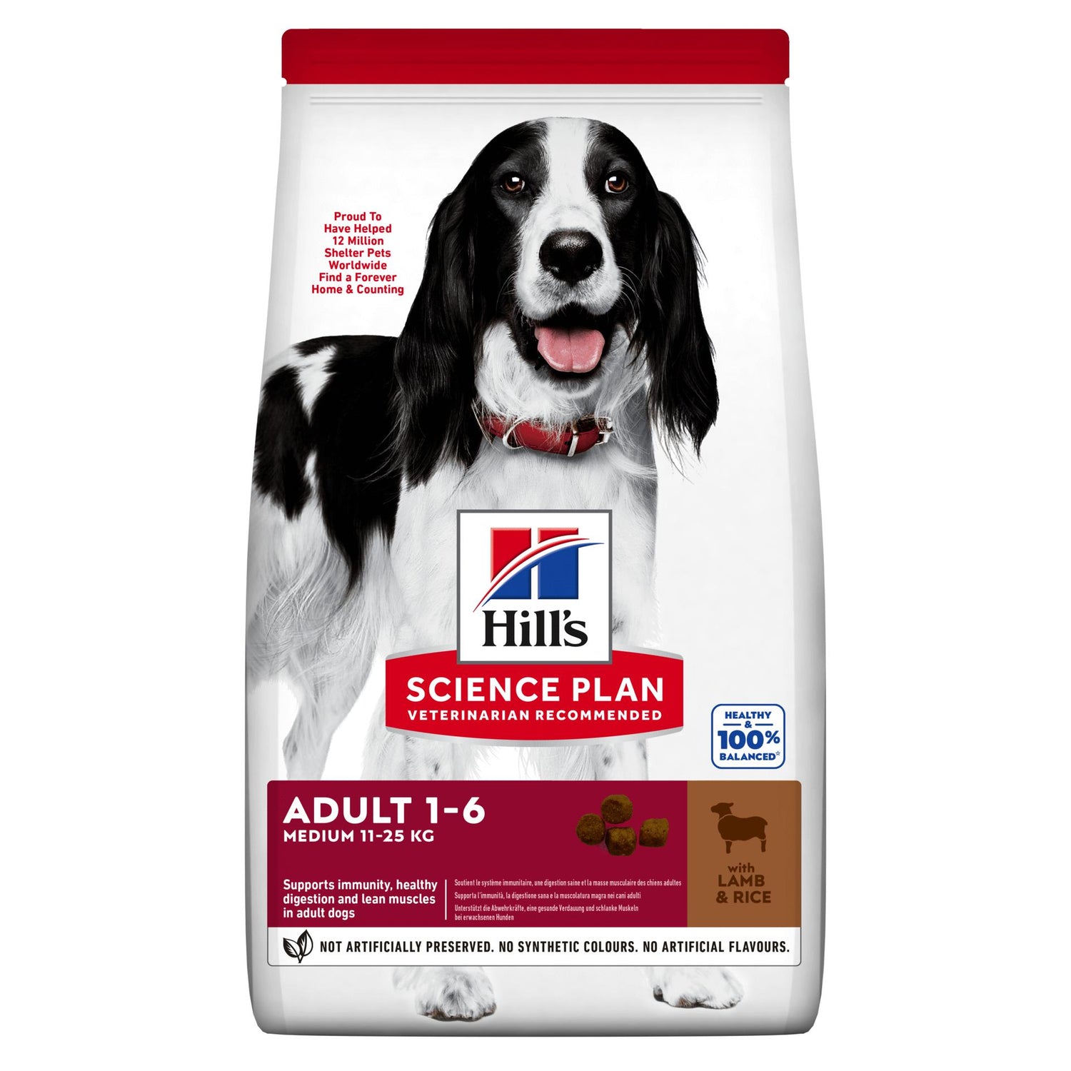 Ração para Cão Adulto Médio Borrego e Arroz Hill'S Science Plan