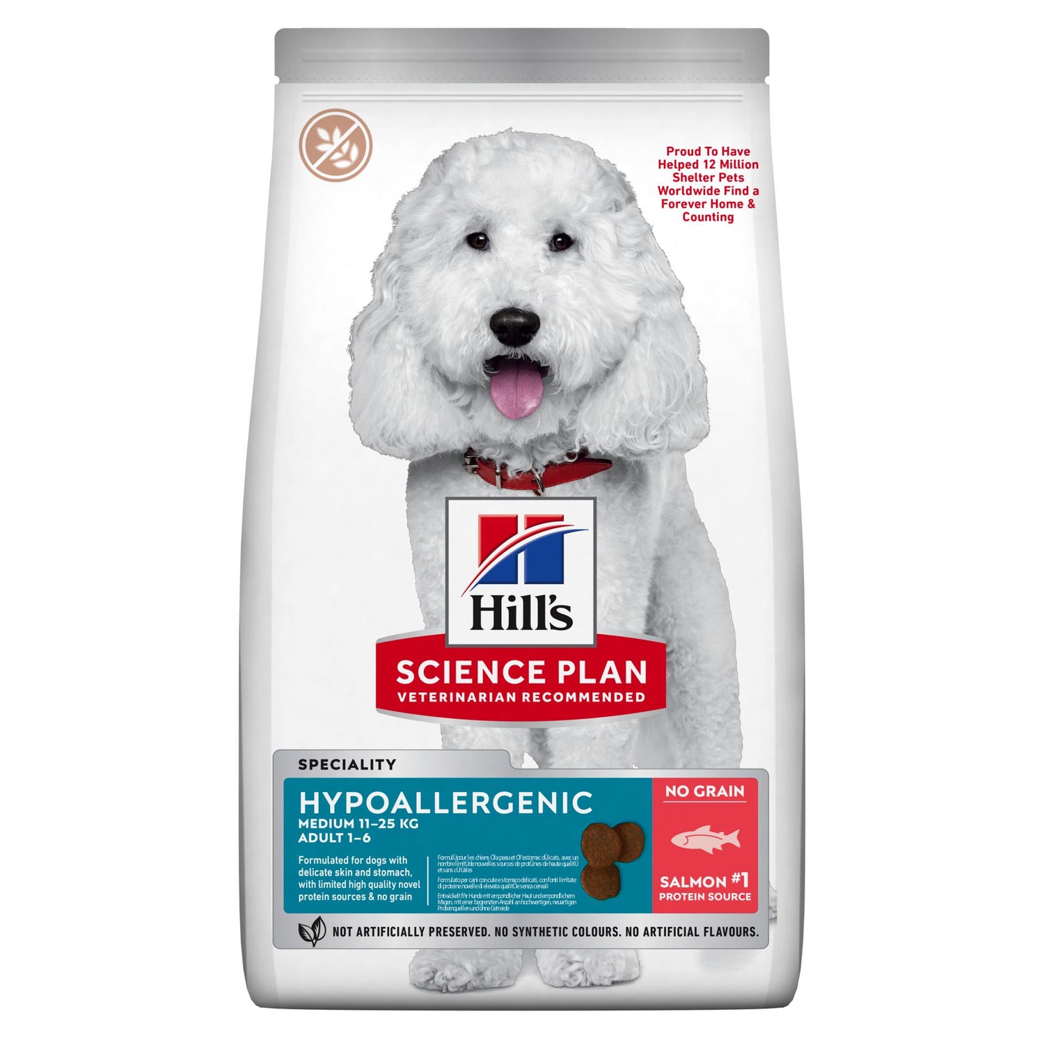 Ração para Cão Adulto Médio Hypoallergenic Salmão e Atum Hill'S Science Plan