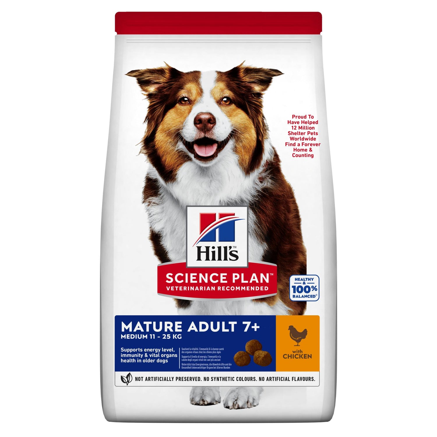 Ração para Cão Adulto Médio Maturo 7+ Frango Hill'S Science Plan