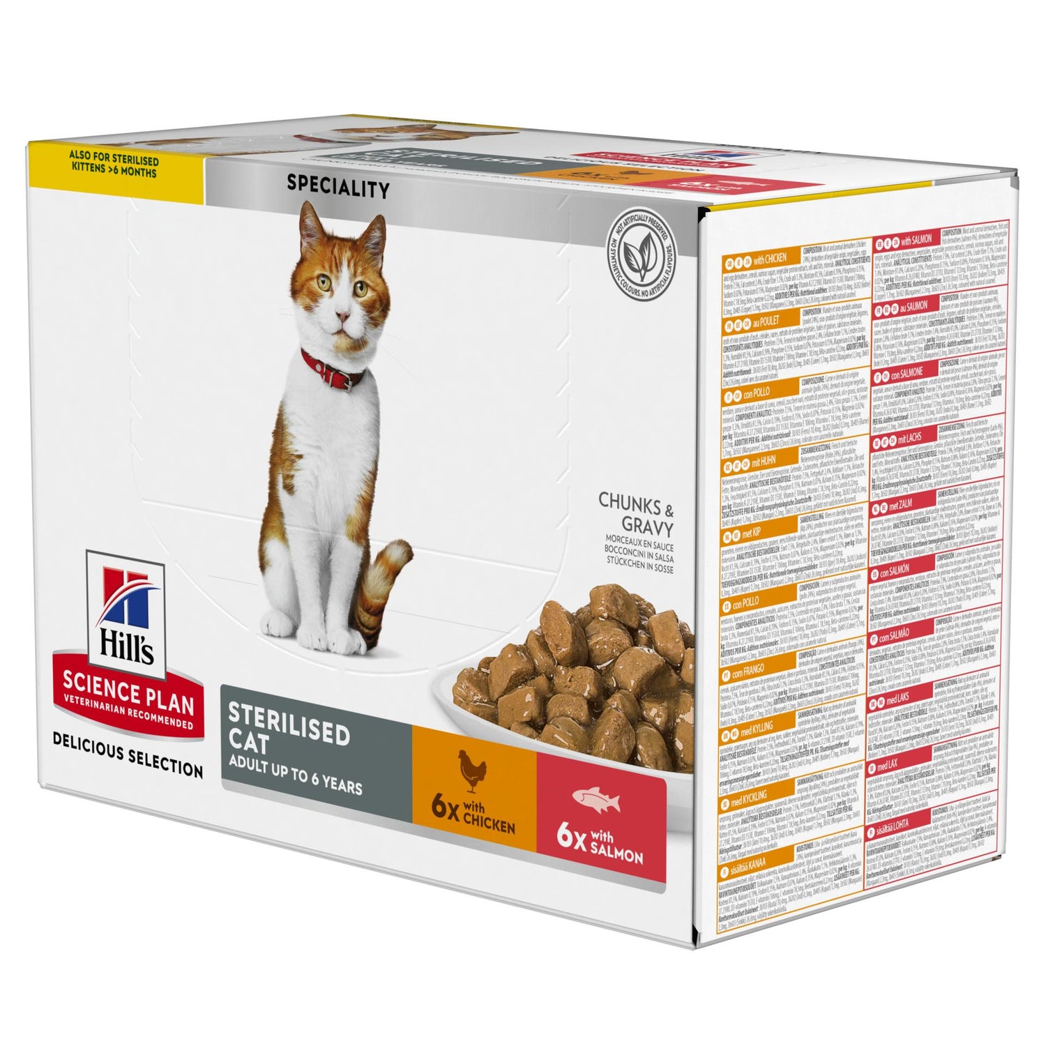 Comida Húmida para Gato Adulto Esterilizado Frango e Salmão Hill'S Science Plan