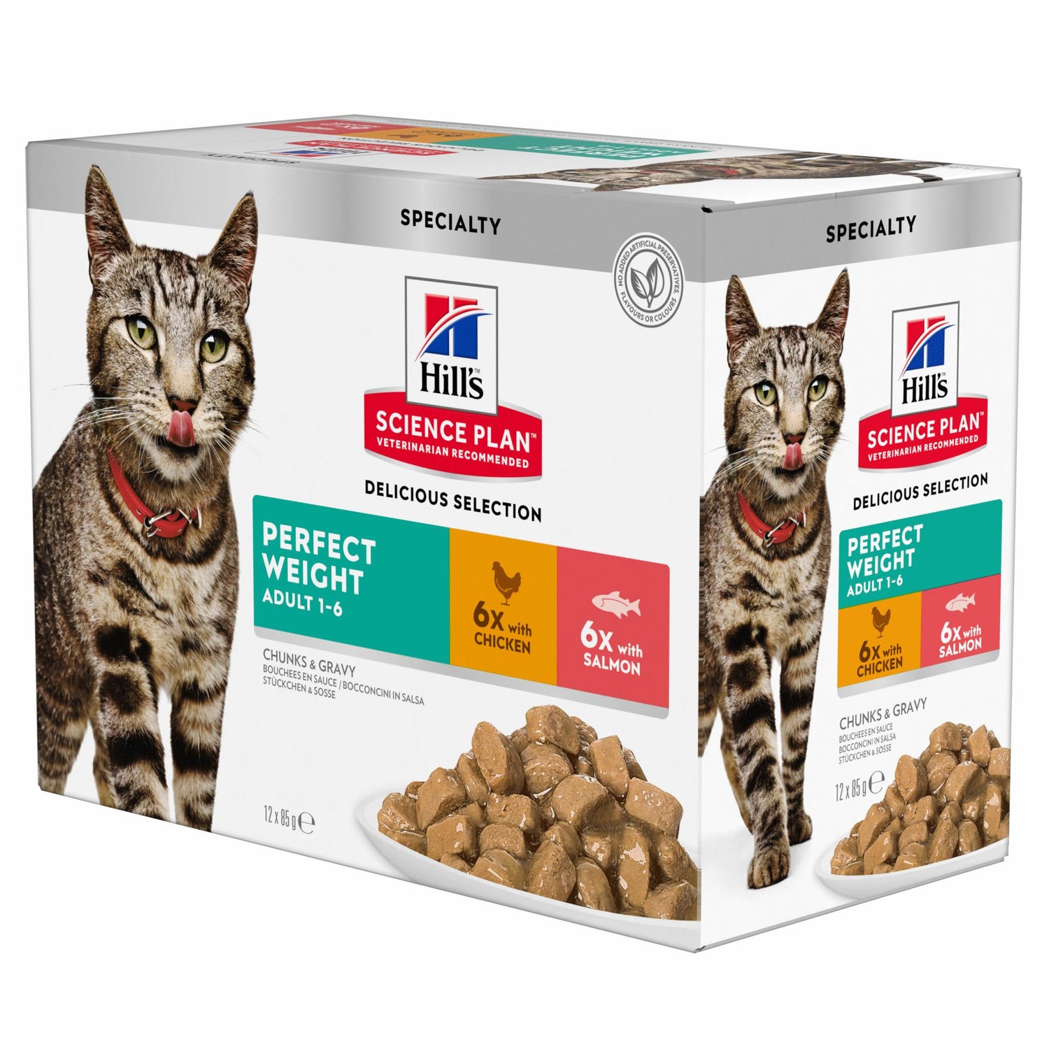 Comida Húmida para Gato Adulto Perfect Weight Frango e Salmão Hill'S Science Plan