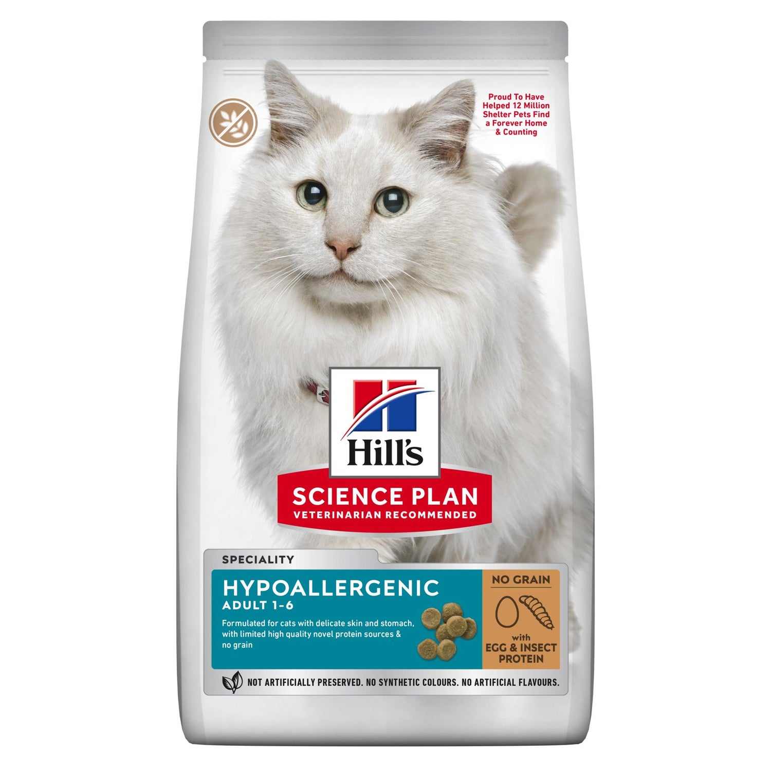 Ração para Gato Adulto Hypoallergenic Ovo e Insetos Hill'S Science Plan