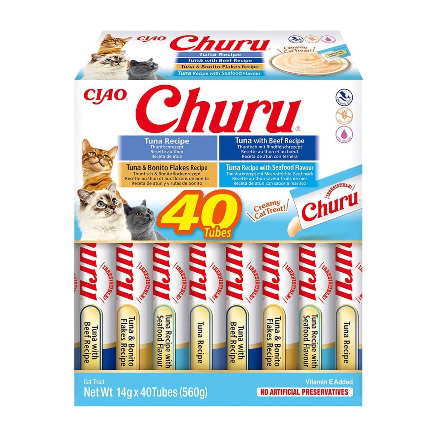 Pack Snack para Gato Sortido Atum Churu
