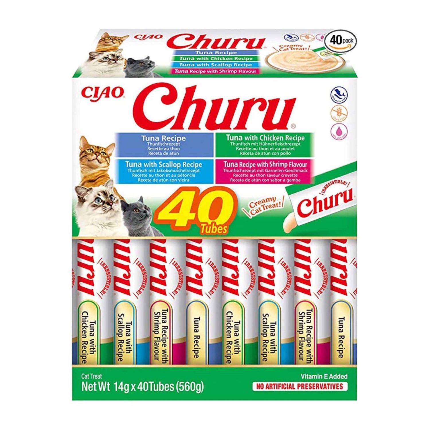 Pack Snack para Gato Sortido Atum e Mar Churu