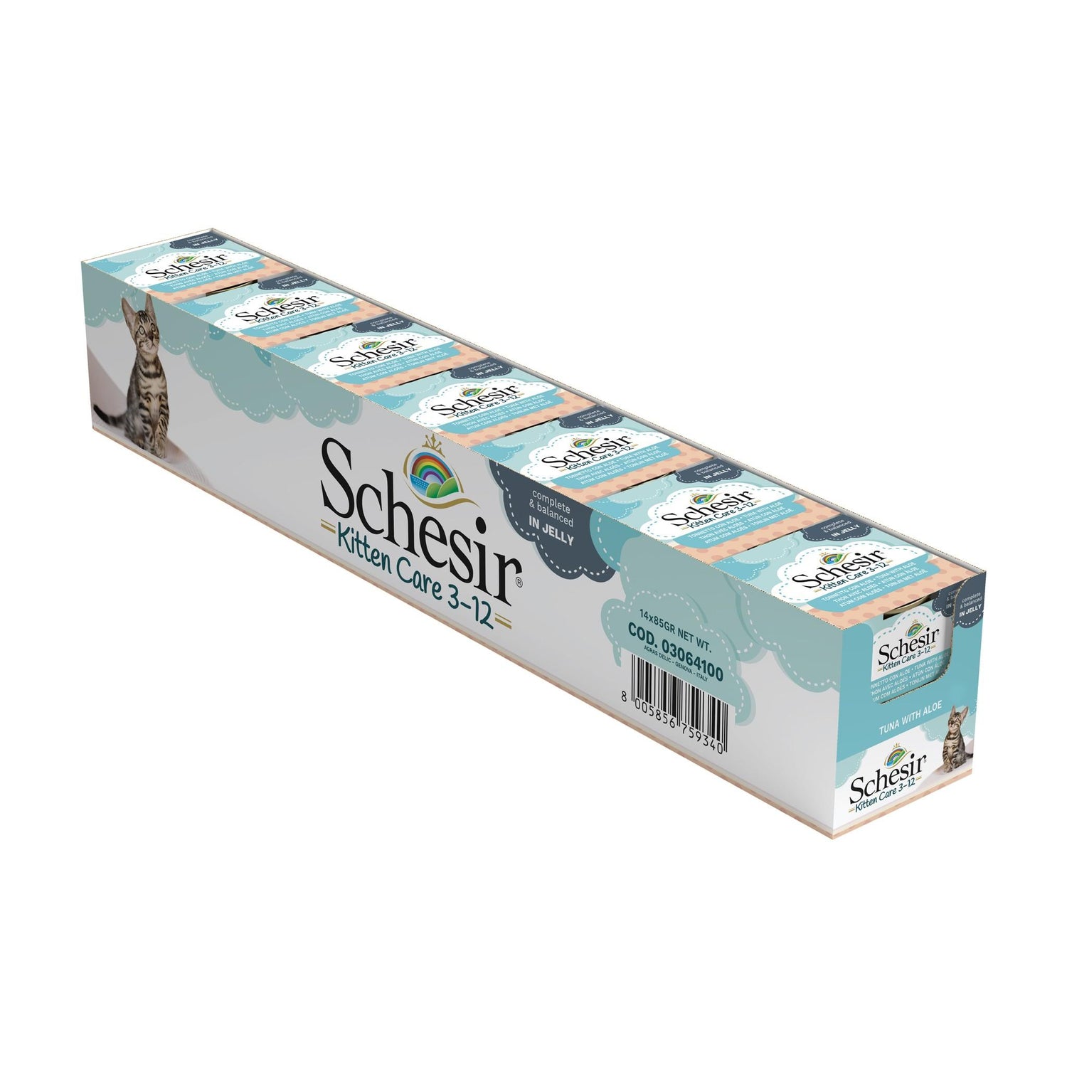 Pack Comida Húmida para Gato Júnior Atum e Aloé Lata Schesir