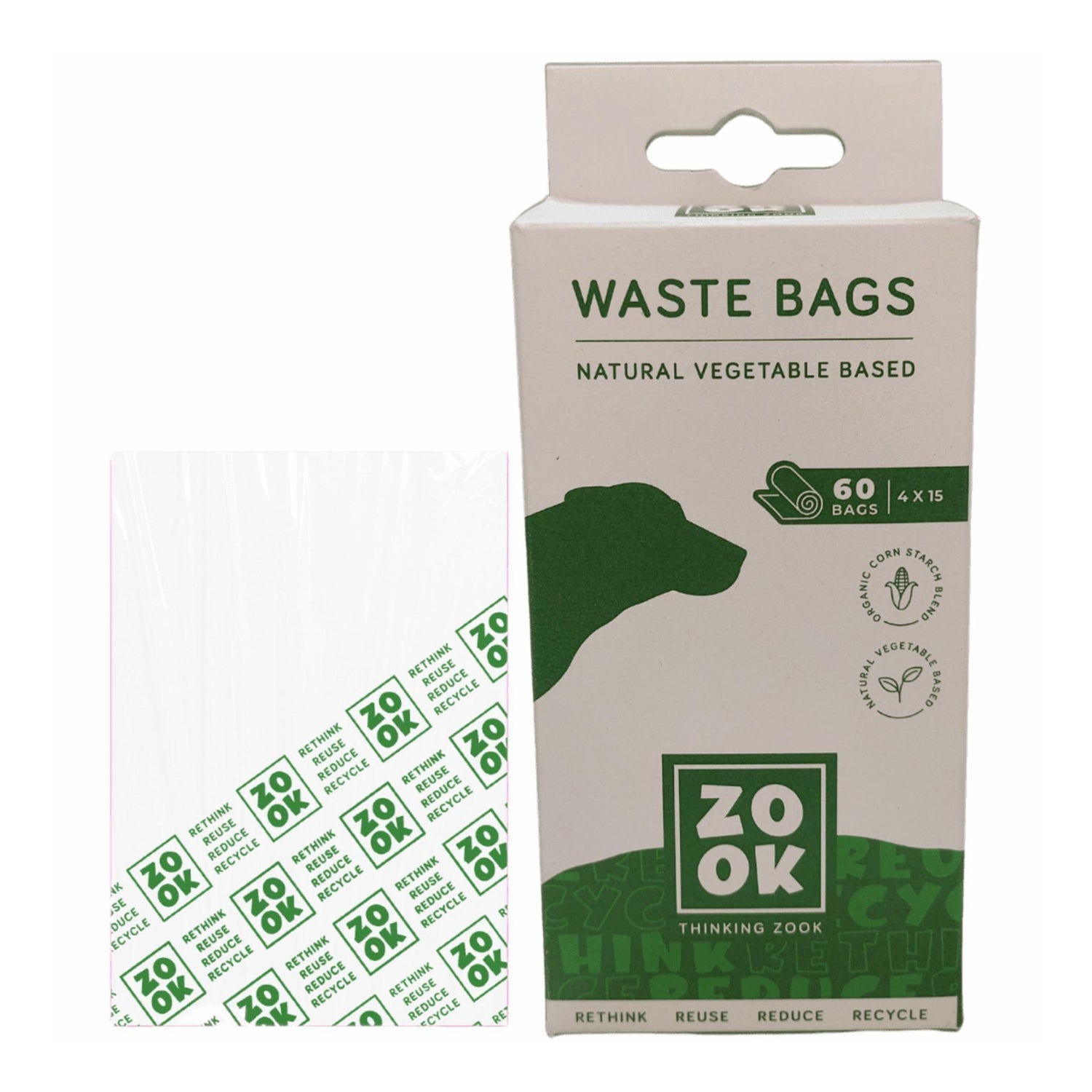 Sacos de Dejetos com Base Vegetal Zook