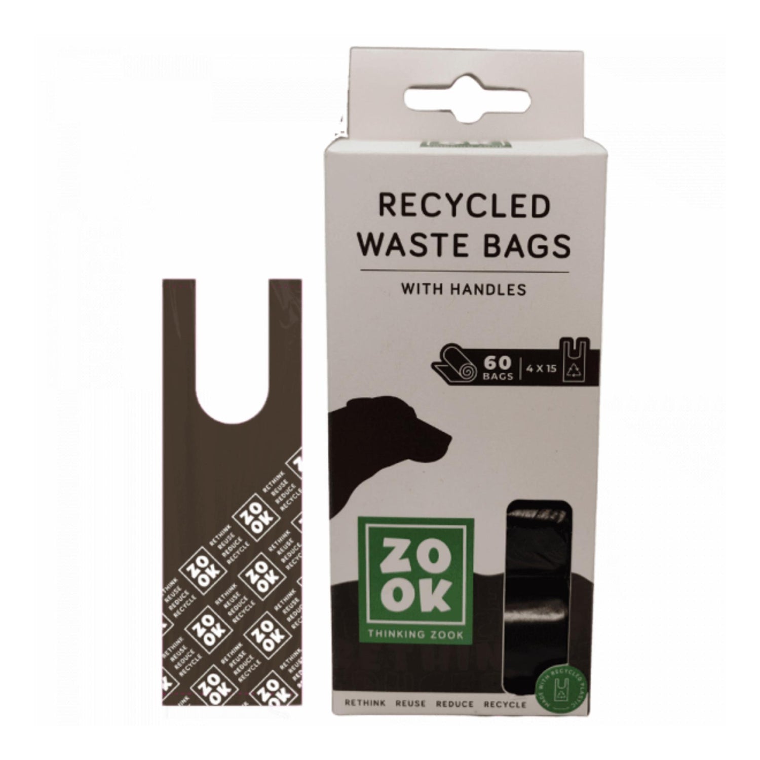 Sacos de Dejetos com Base Vegetal com Pegas Zook