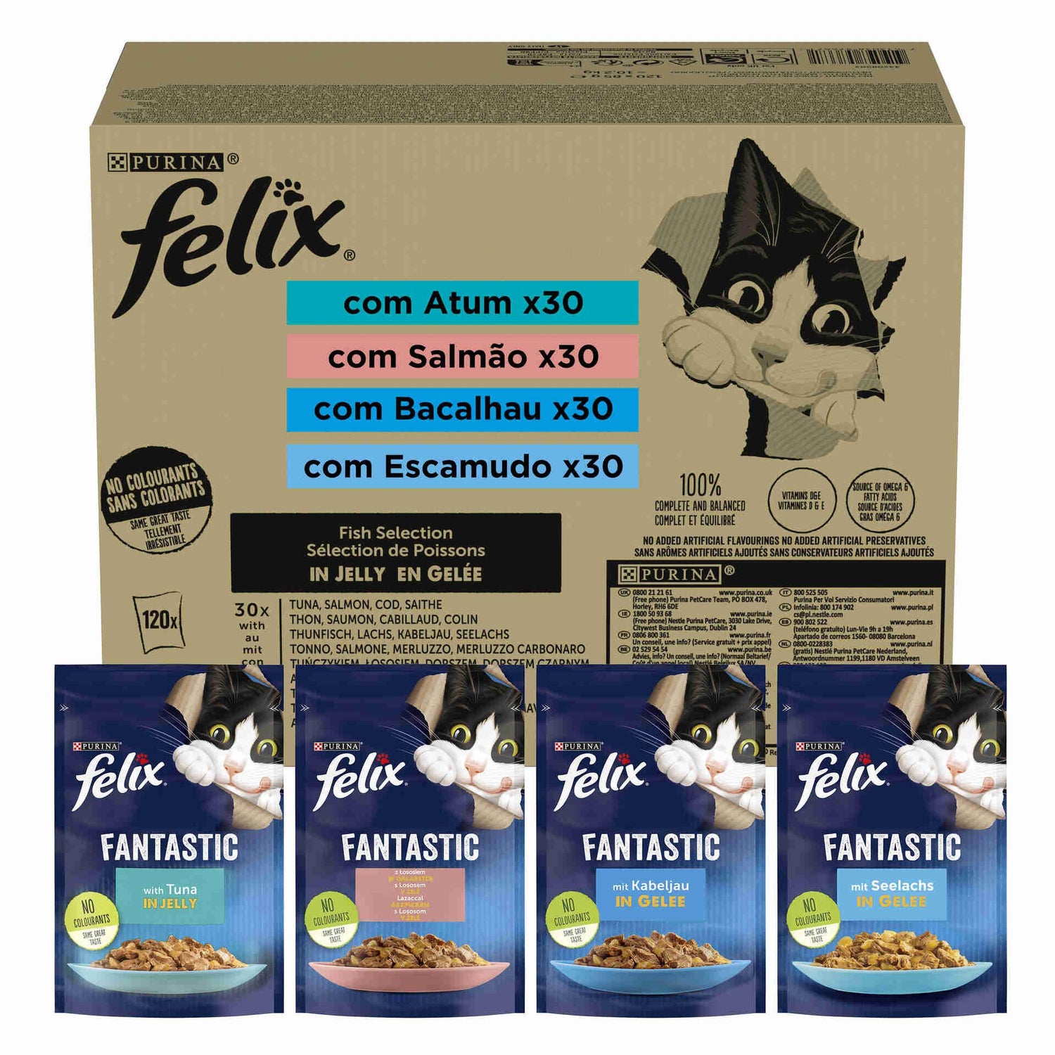 Comida Húmida para Gato Adulto Fantastic Purina Felix
