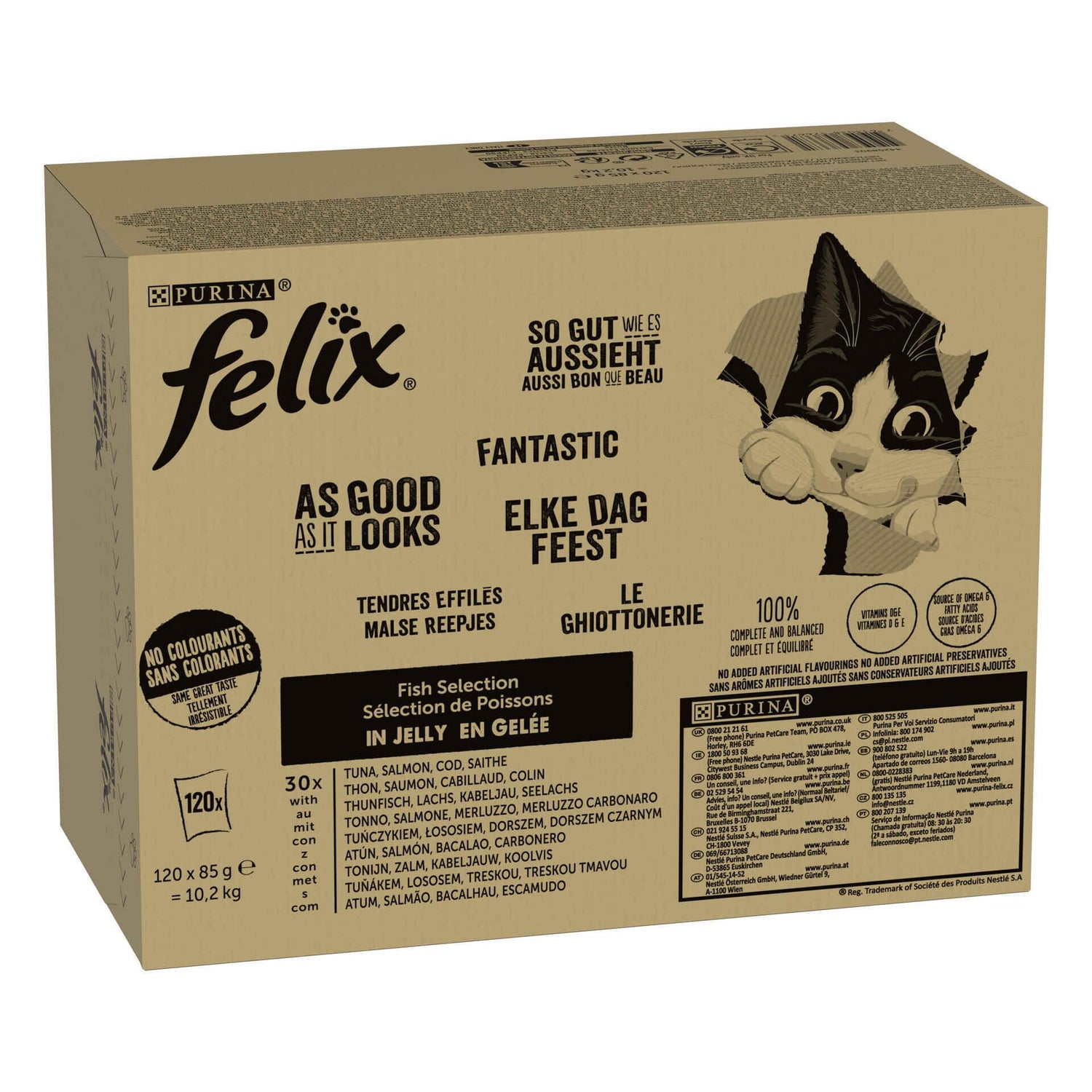 Comida Húmida para Gato Adulto Fantastic Purina Felix