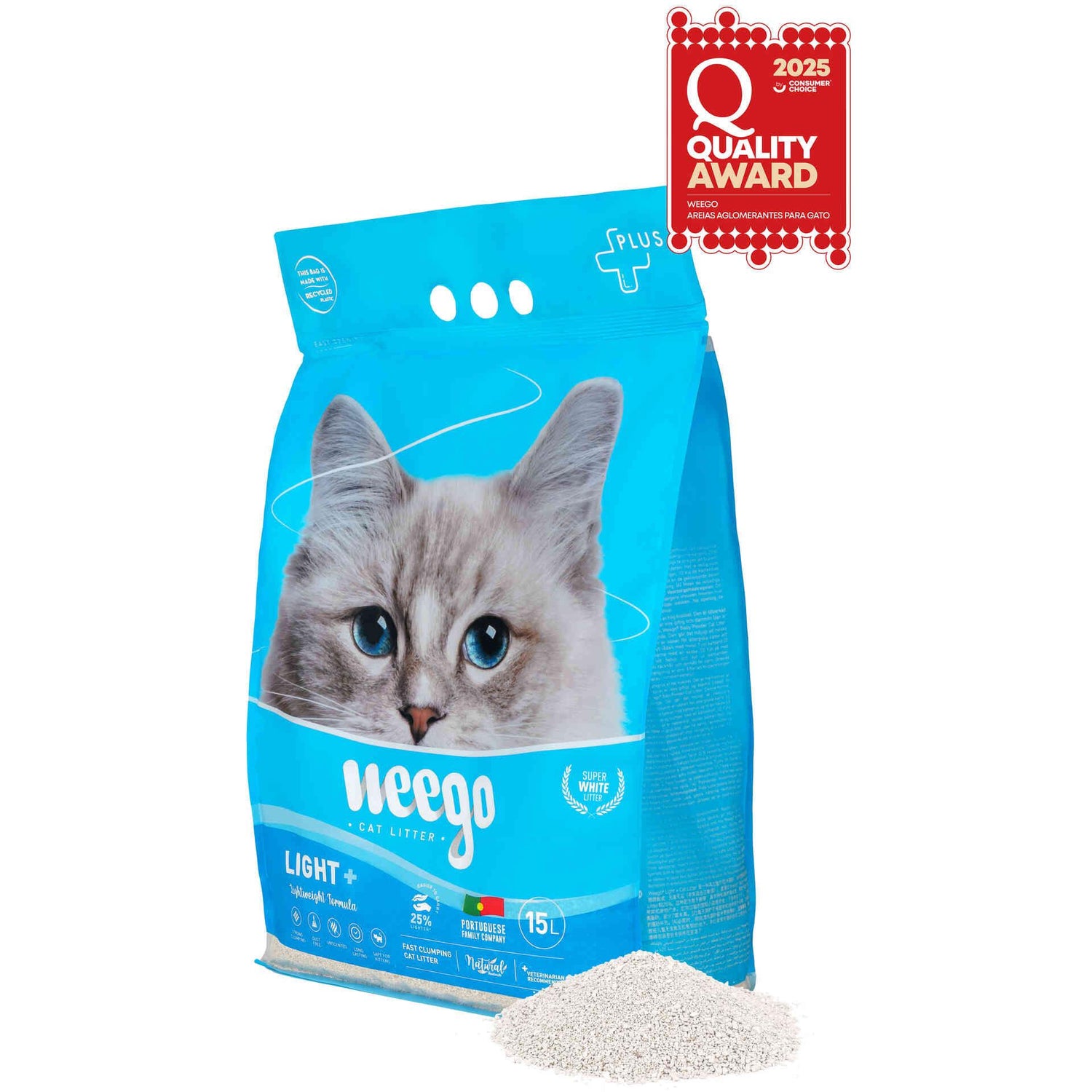 Areia Aglomerante Litter Light Weego 15 l