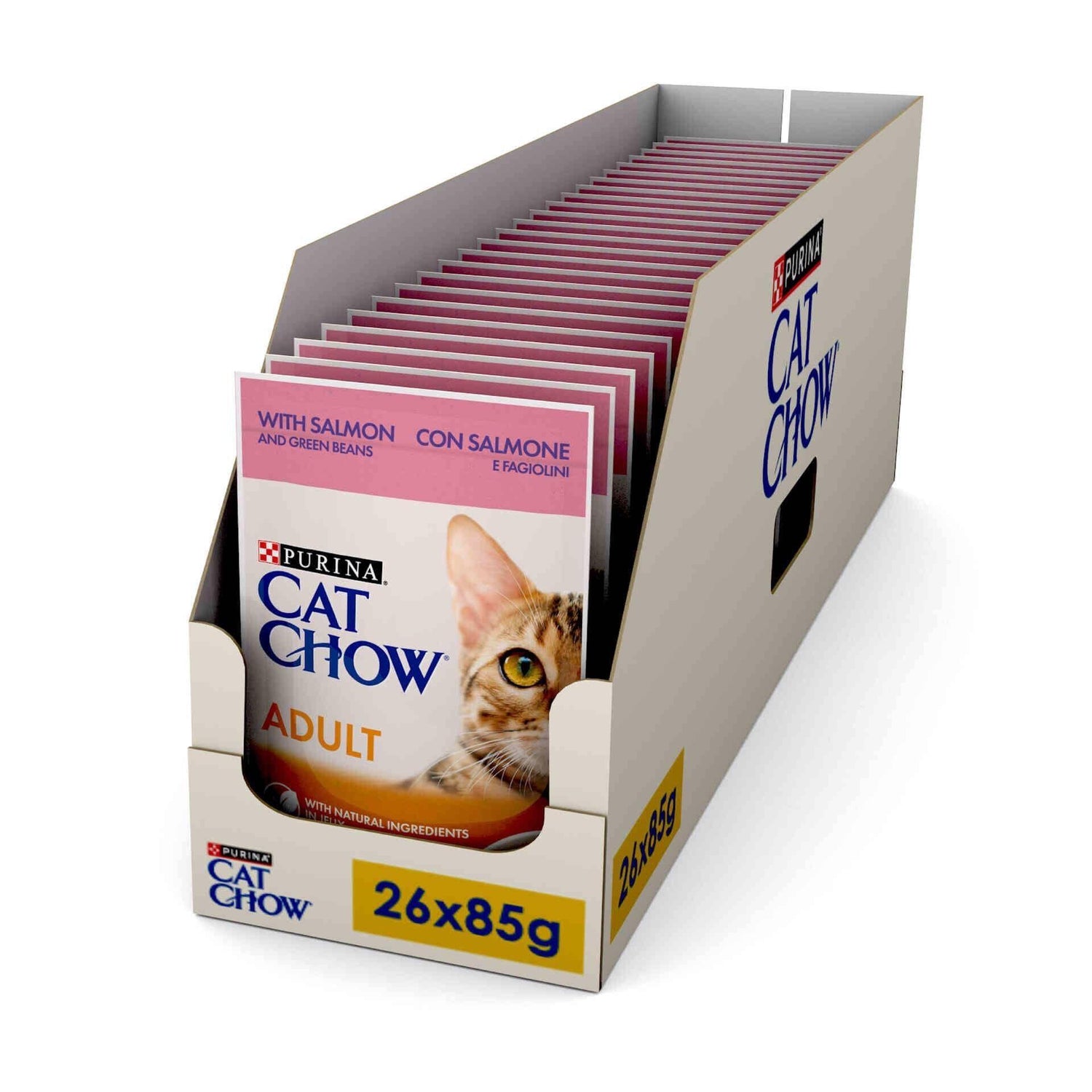 Pack Comida Húmida para Gato Adulto Salmão Saquetas Purina Cat Chow