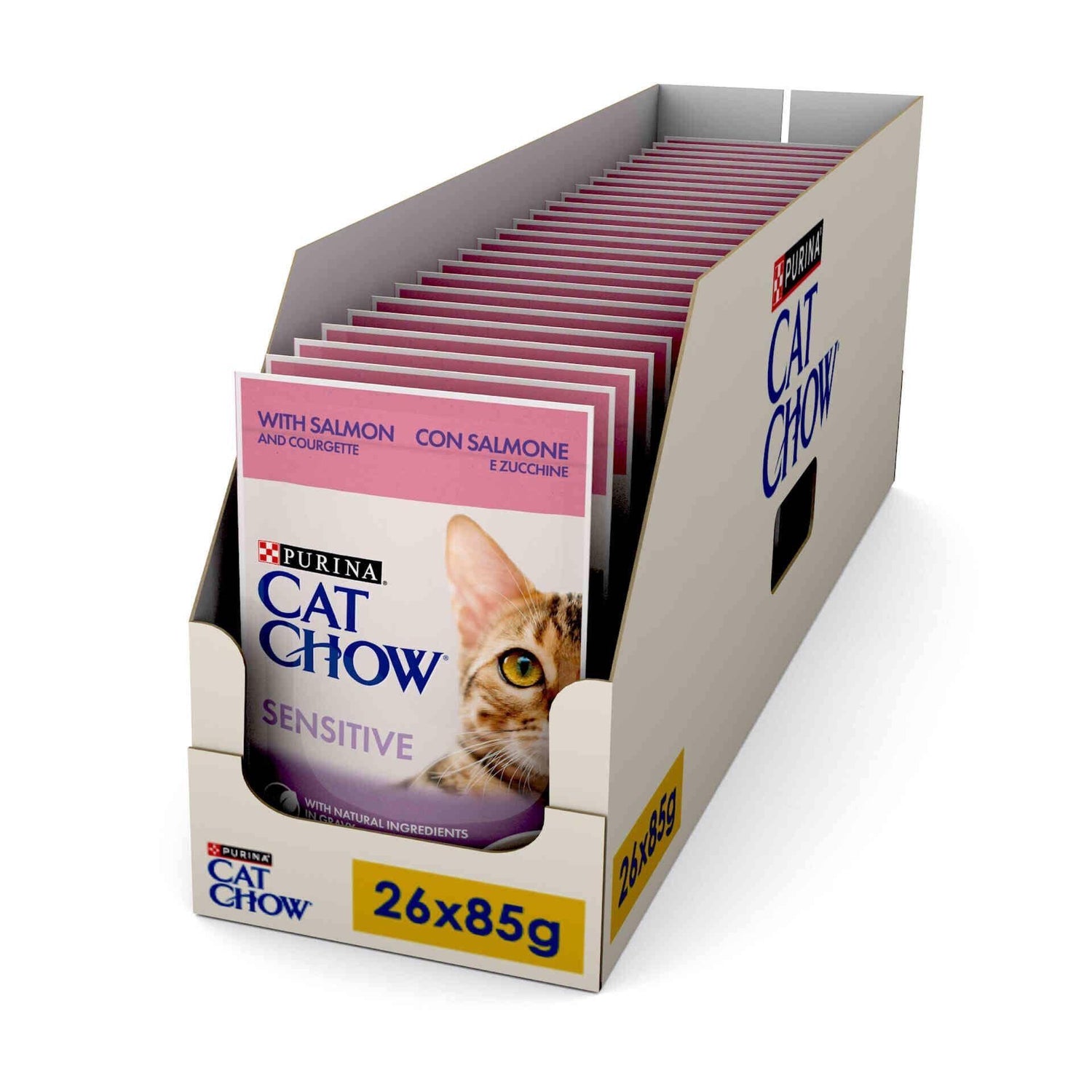 Pack Comida Húmida para Gato Adulto Sensitive Salmão Purina Cat Chow