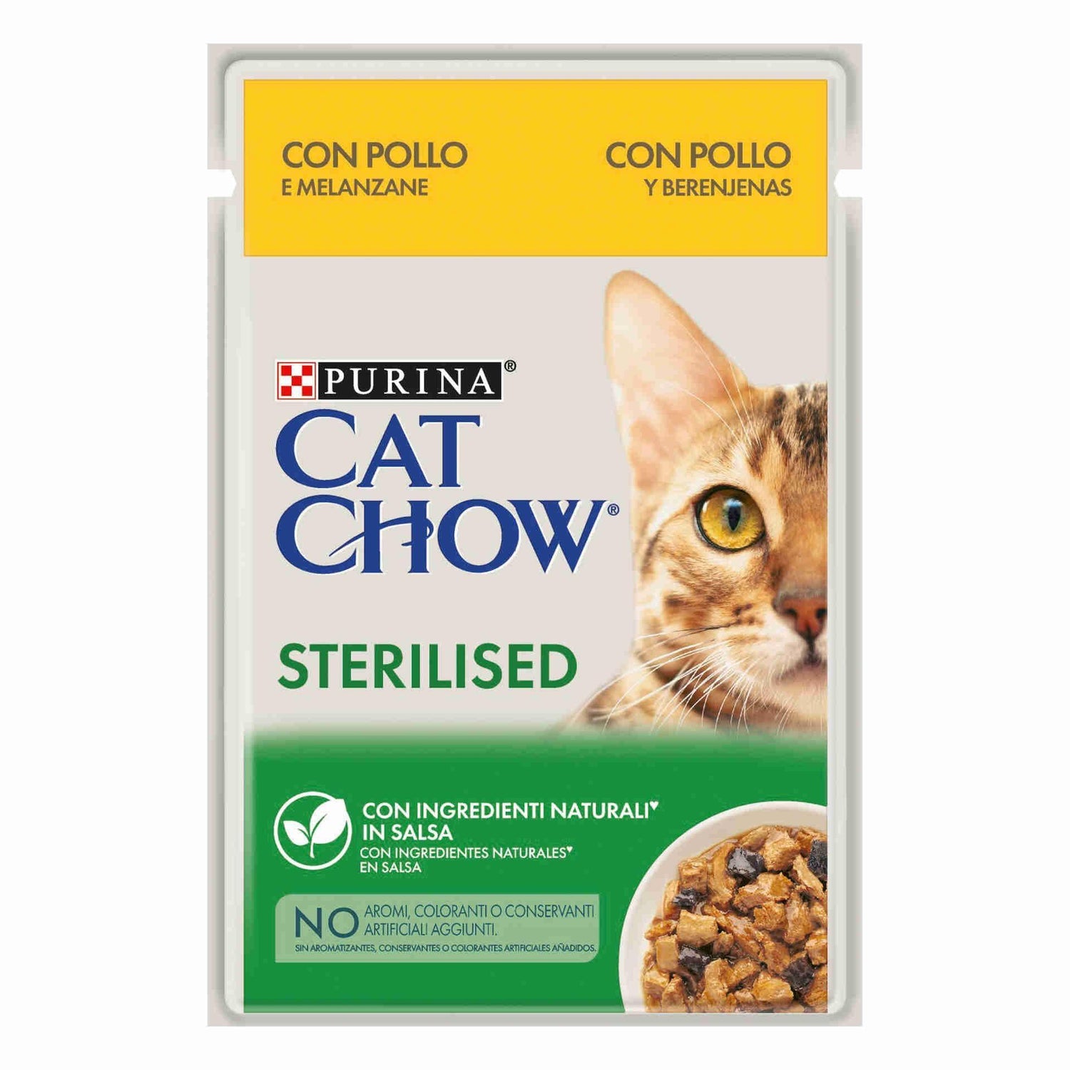 Pack Comida Húmida para Gato Adulto Esterilizado Frango e Beringela Purina Cat Chow