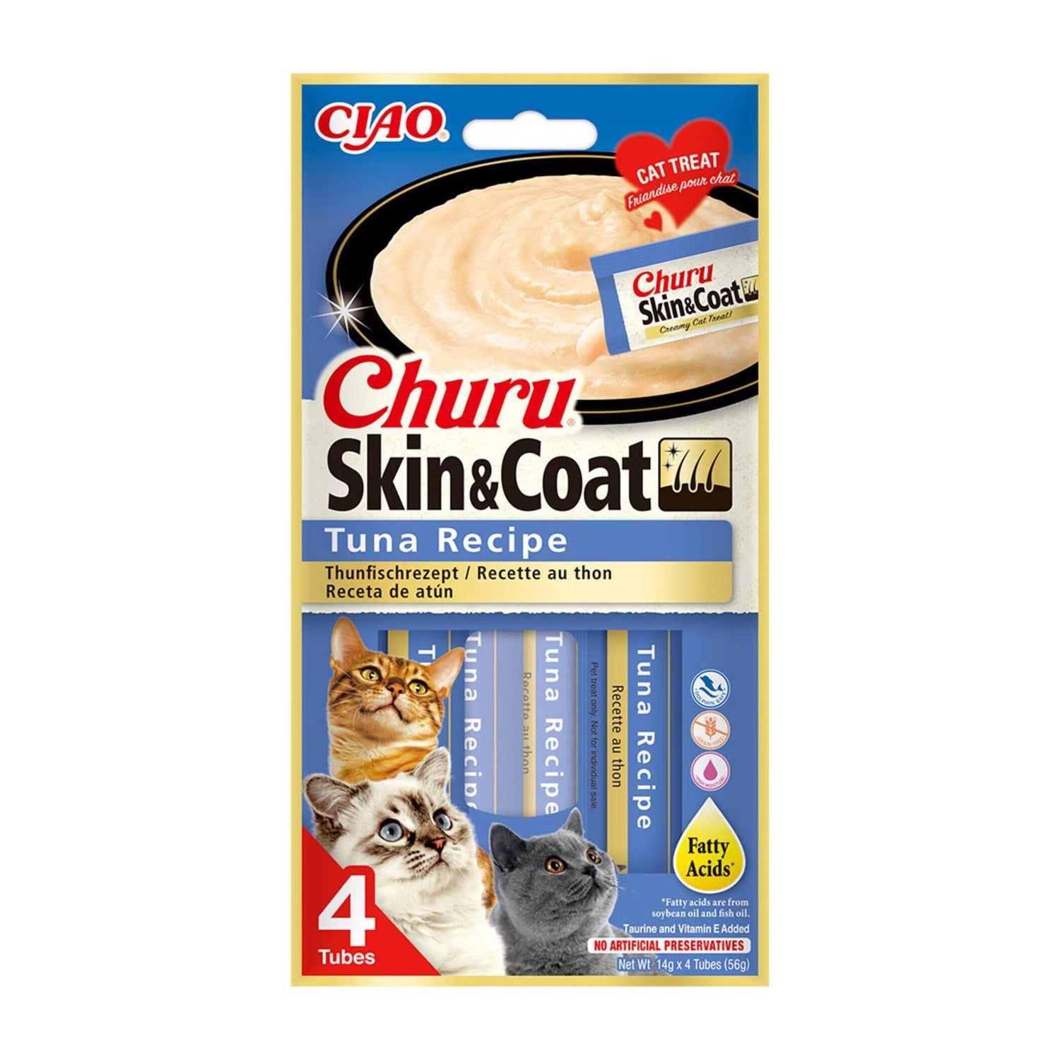 Snack para Gato Pele E Pelo Atum Churu