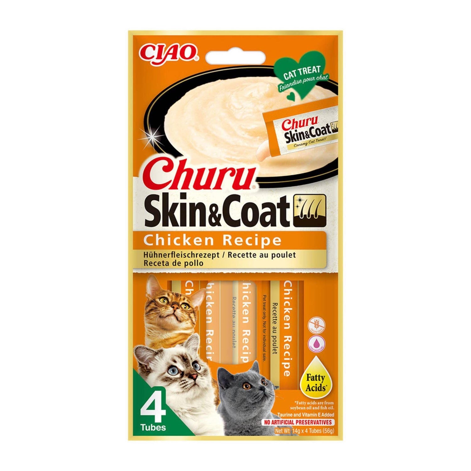 Snack para Gato Pele E Pelo Frango Churu
