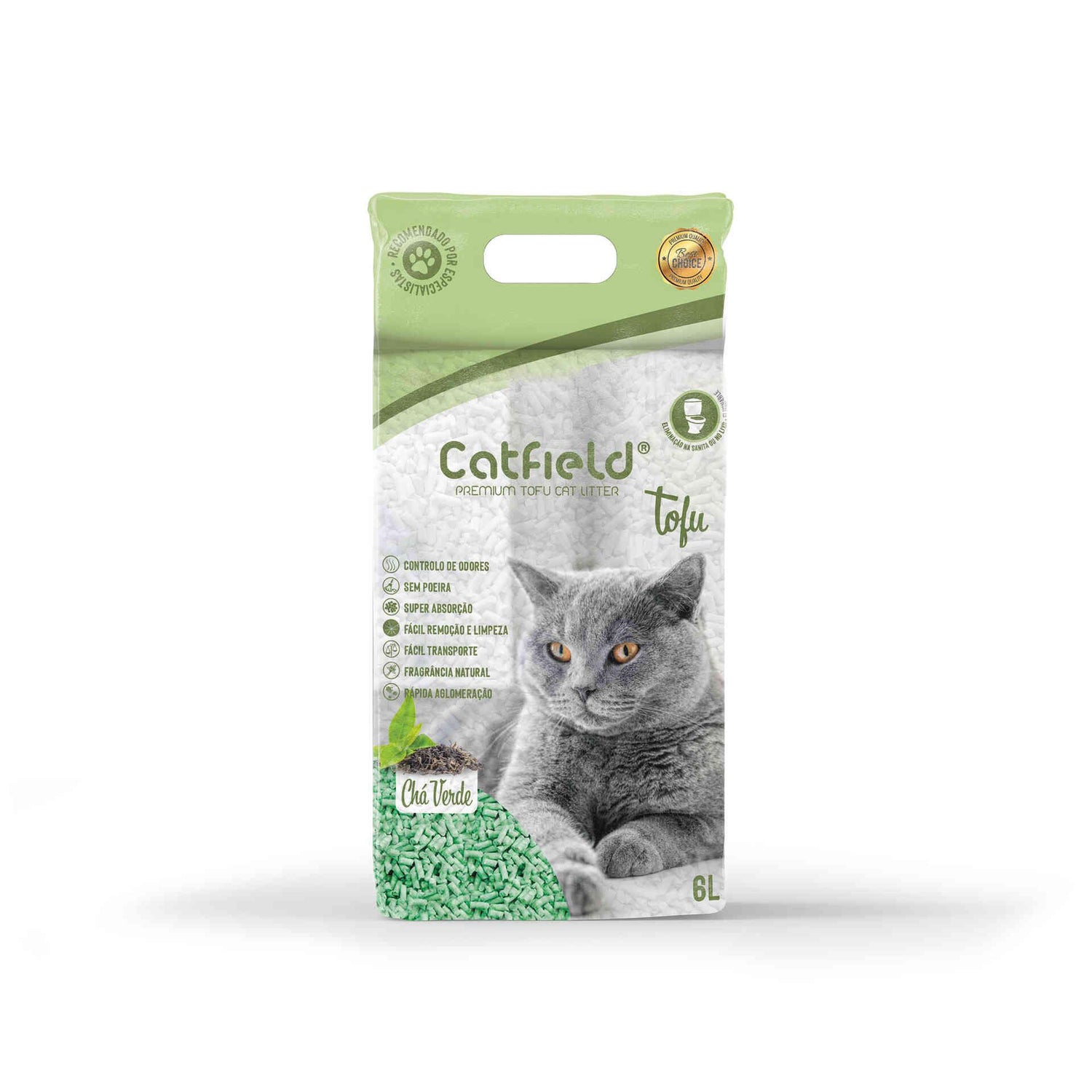 Absorvente para Gato Premium Tofu Chá Verde Catfield