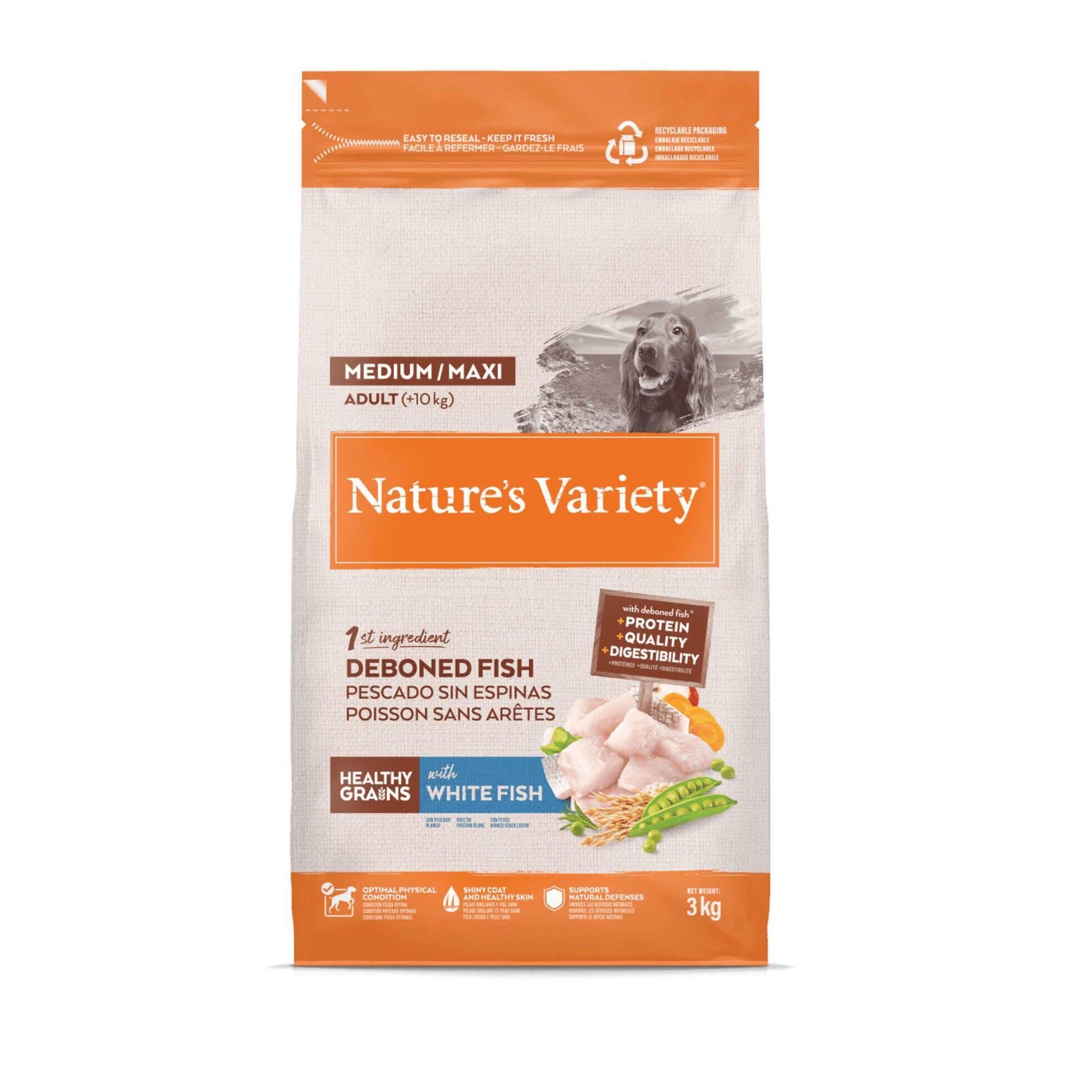 Ração para Cão Adulto Médio Peixe Branco Nature'S Variety