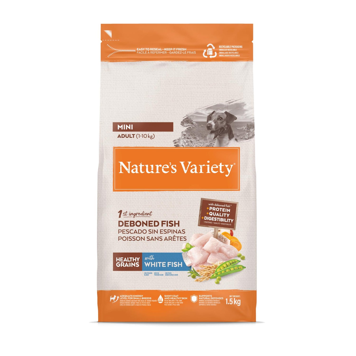 Ração para Cão Adulto Mini Peixe Branco Nature'S Variety