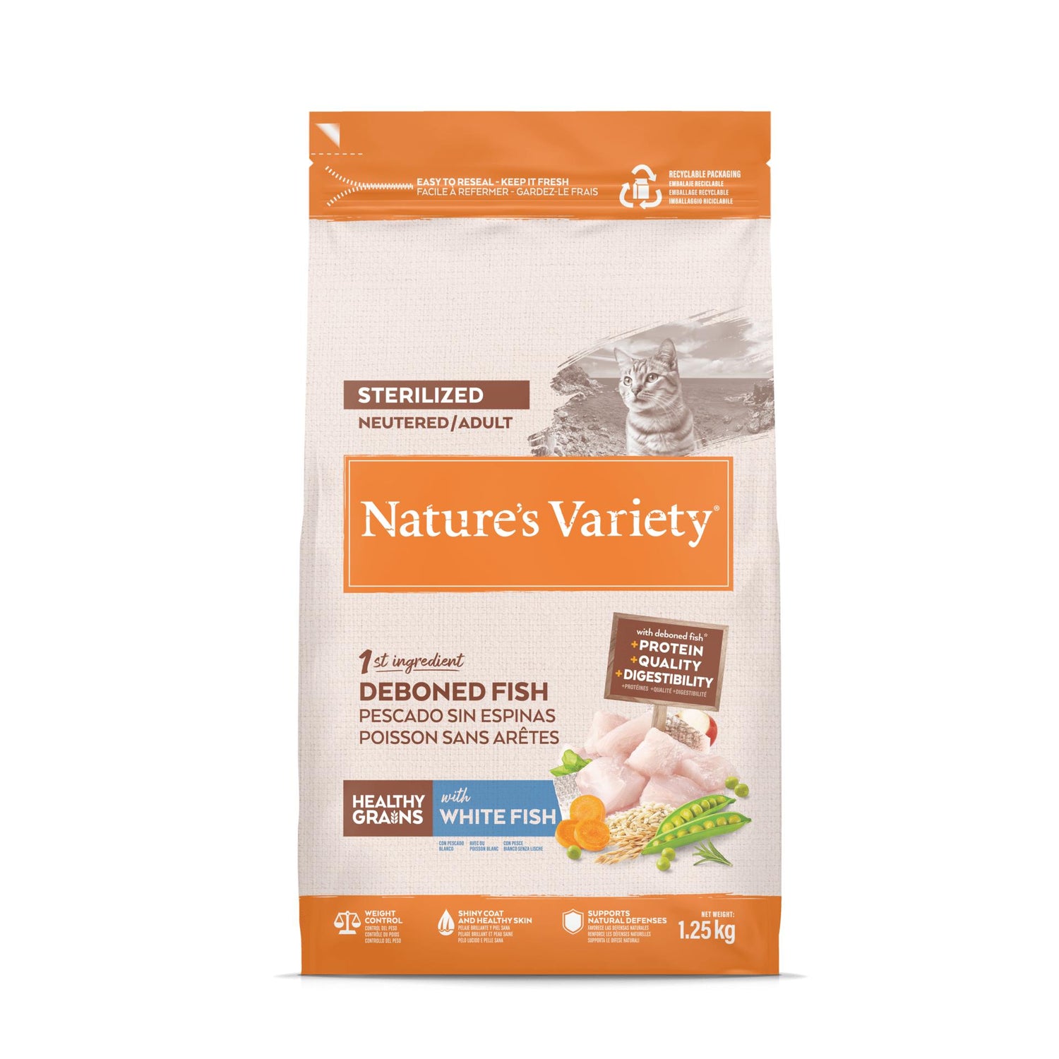 Ração para Gato Adulto Esterilizado Peixe Branco Nature'S Variety