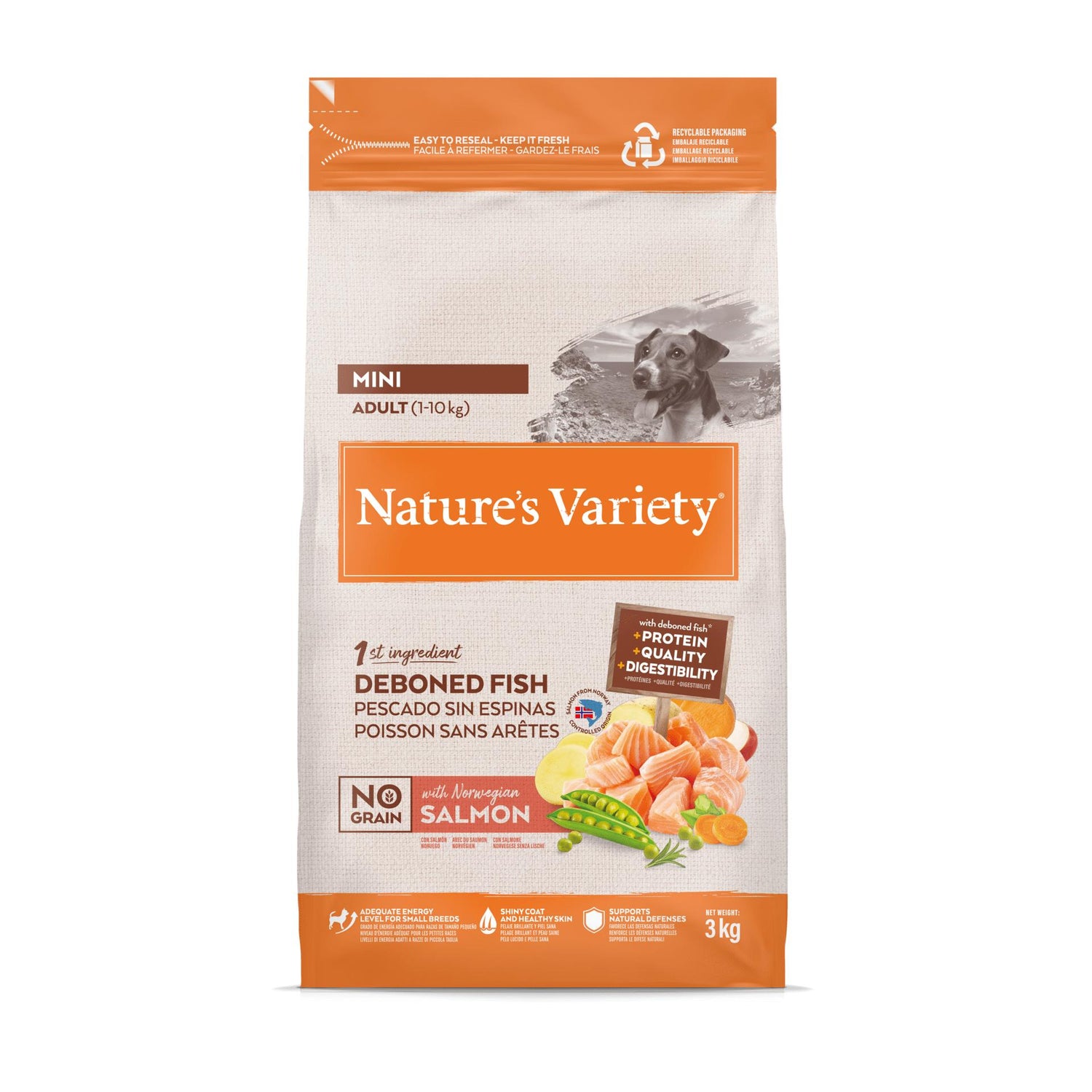 Ração para Cão Adulto Mini Sem Cereais Salmão Nature'S Variety