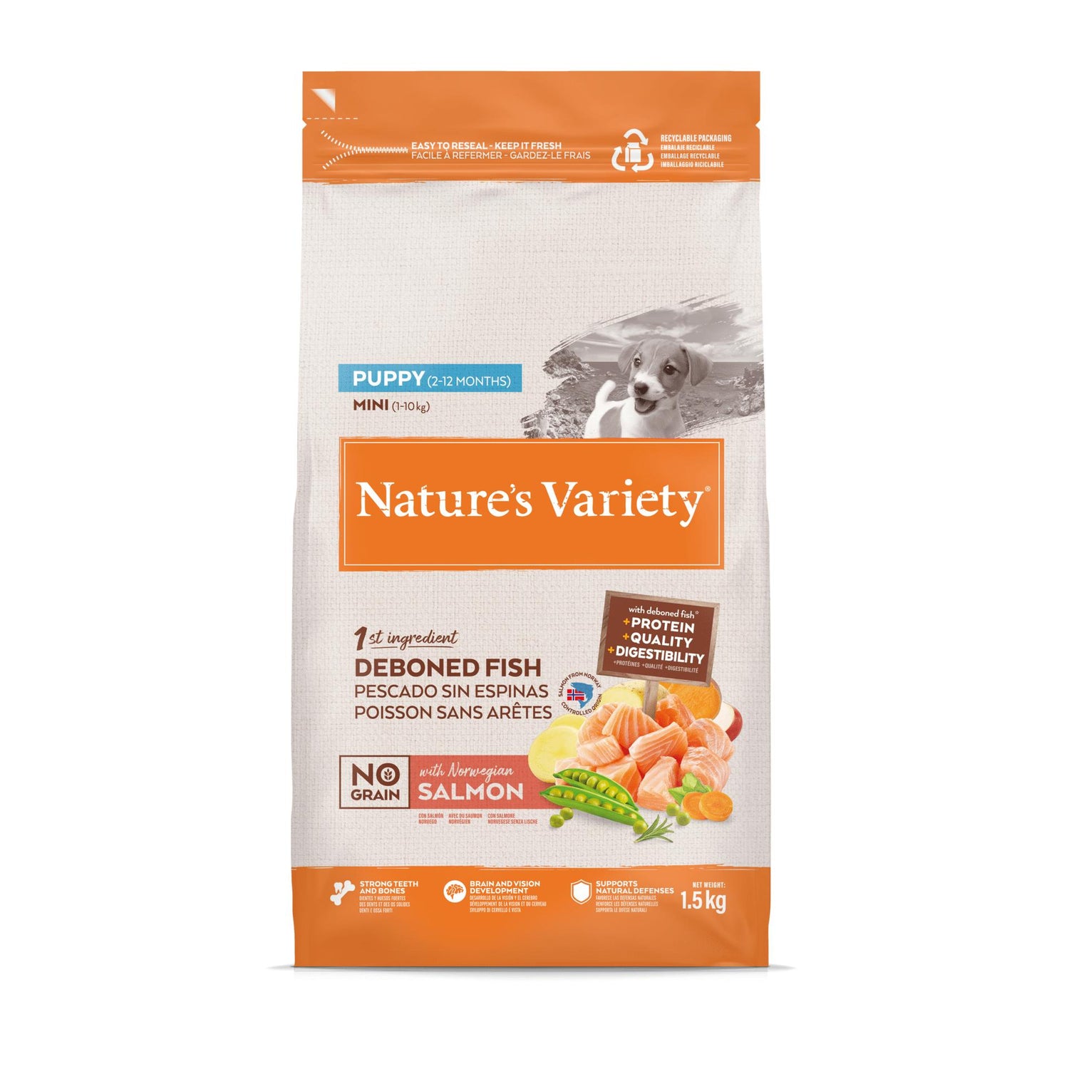 Ração para Cão Júnior Mini Sem Cereais Salmão Nature'S Variety