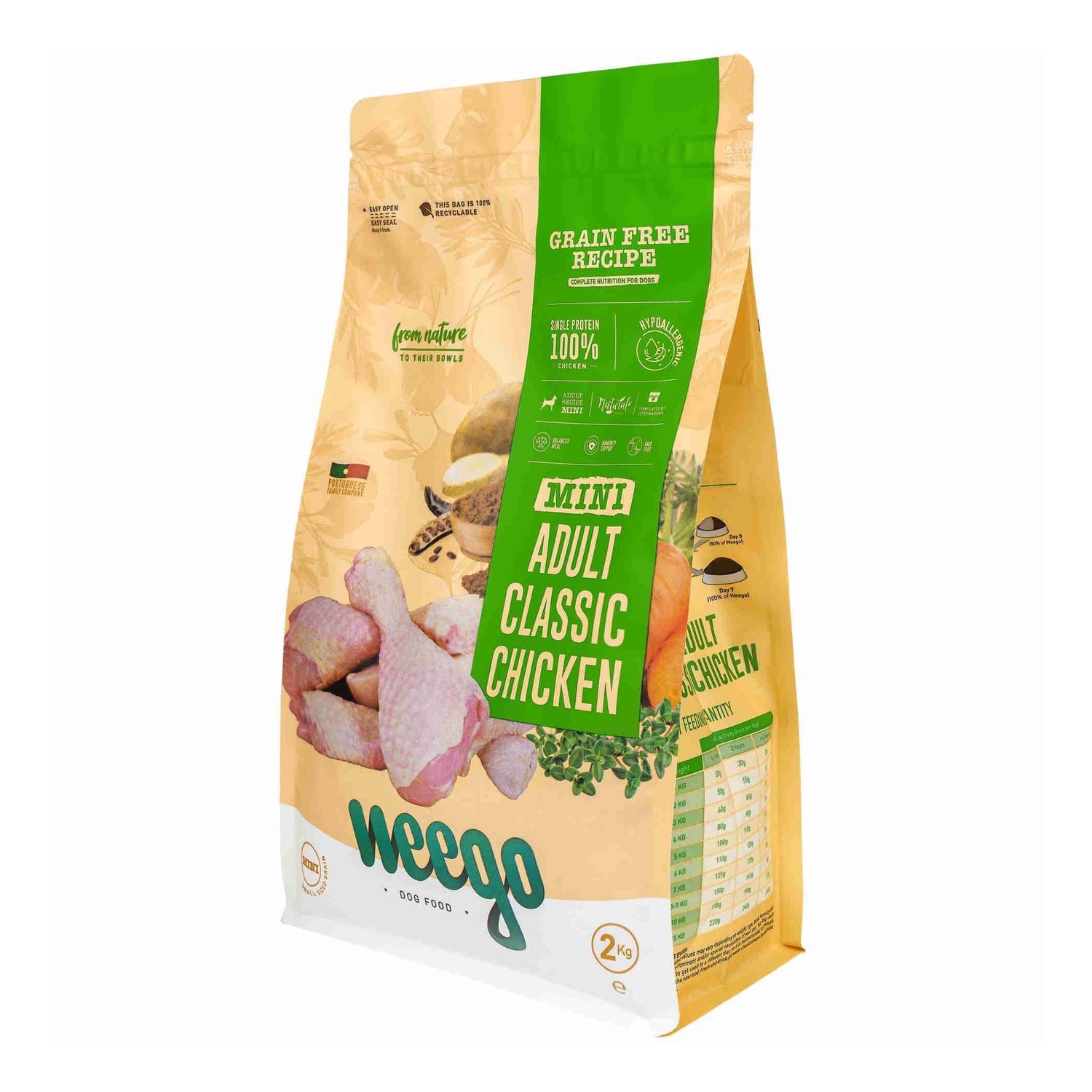 Ração para Cão Adulto Sem Cereais Frango Weego