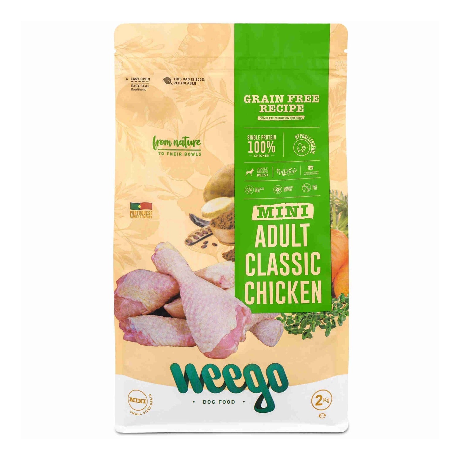 Ração para Cão Adulto Sem Cereais Frango Weego