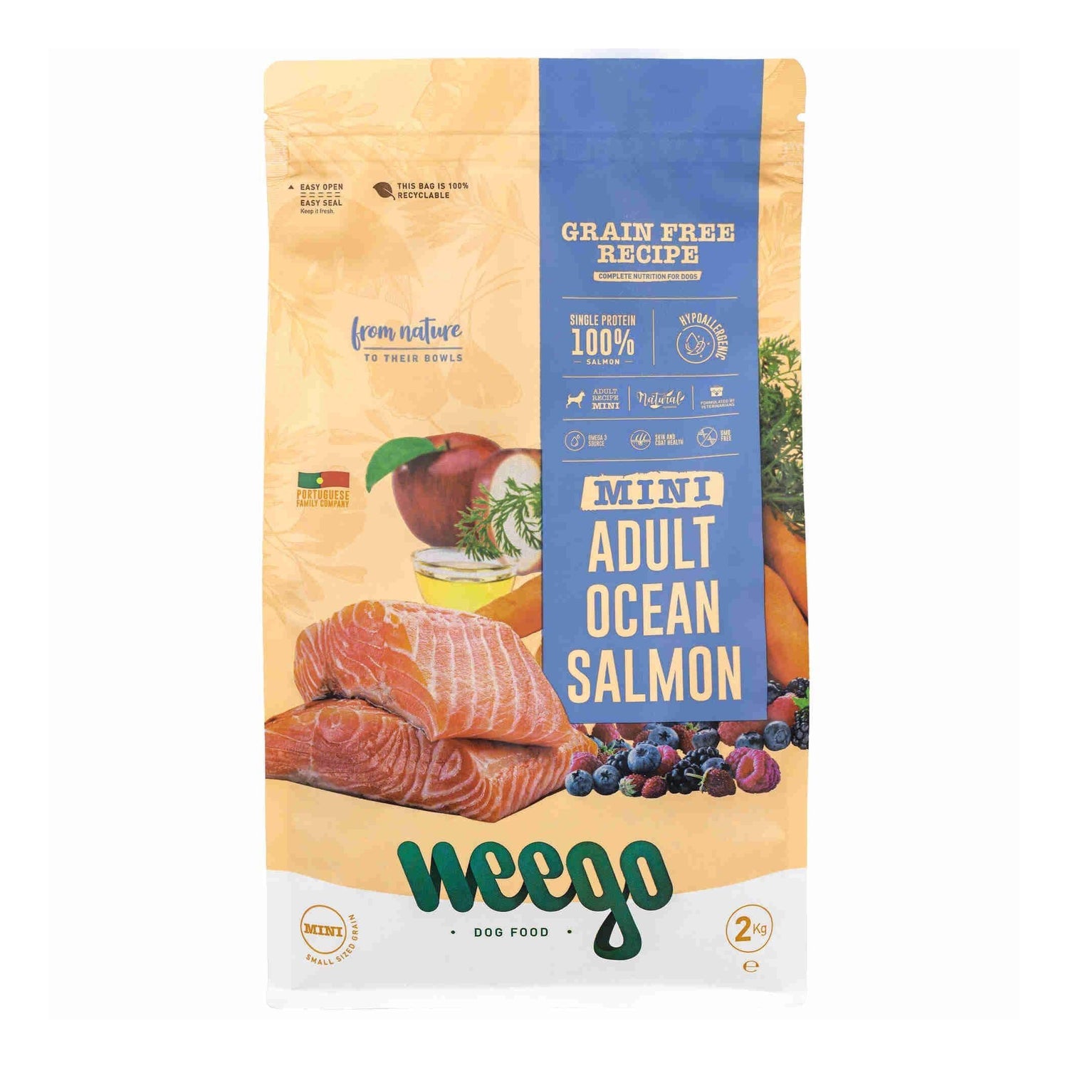 Ração para Cão Adulto Sem Cereais Salmão Weego