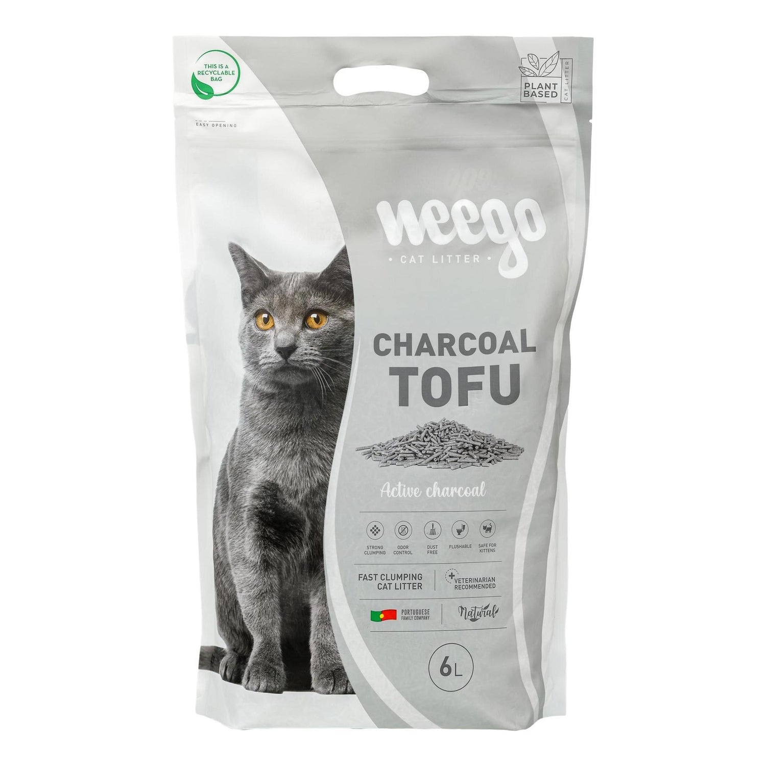 Areia Aglomerante Charcoal Tofu Weego 6 l
