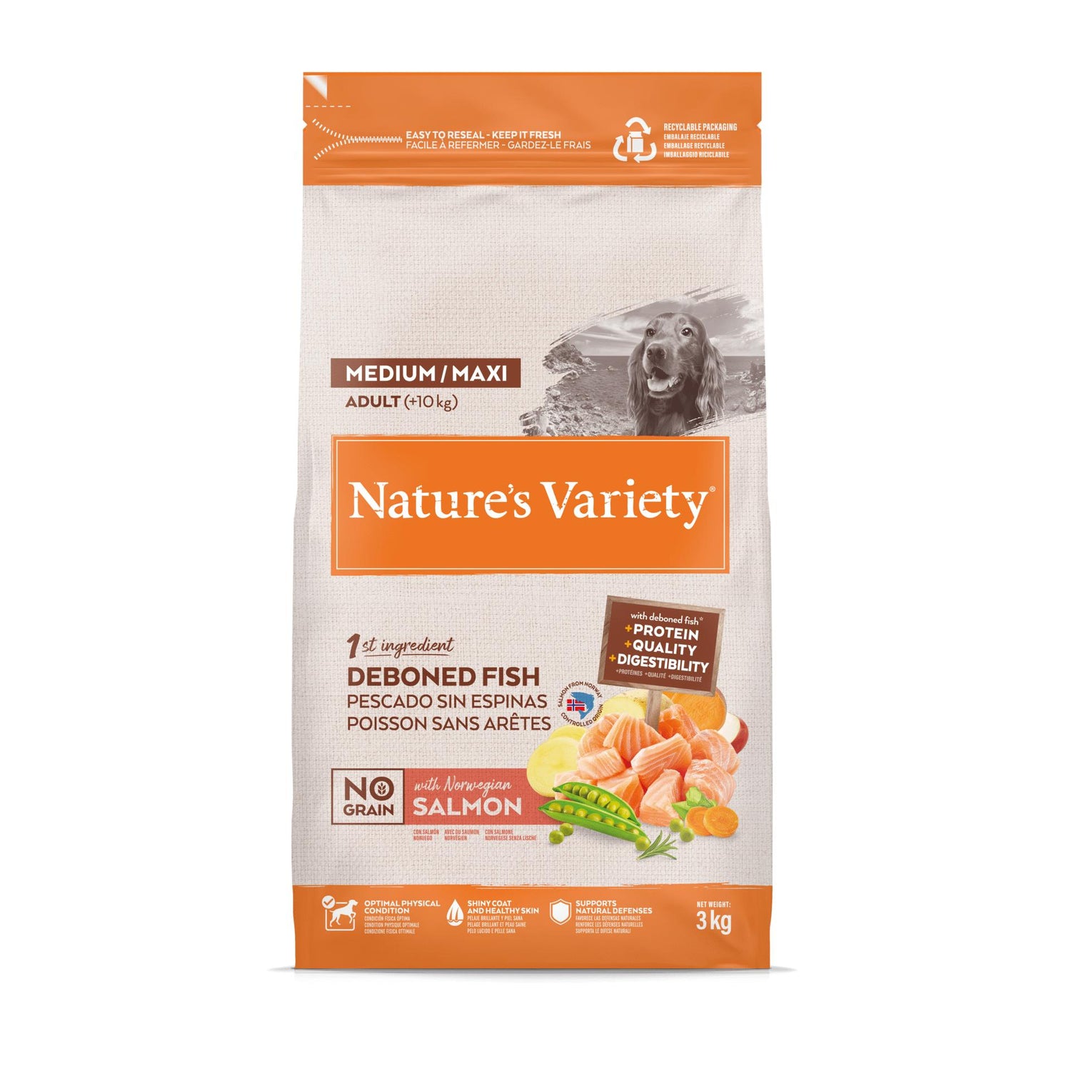 Ração para Cão Adulto Médio Sem Cereais Salmão Nature'S Variety