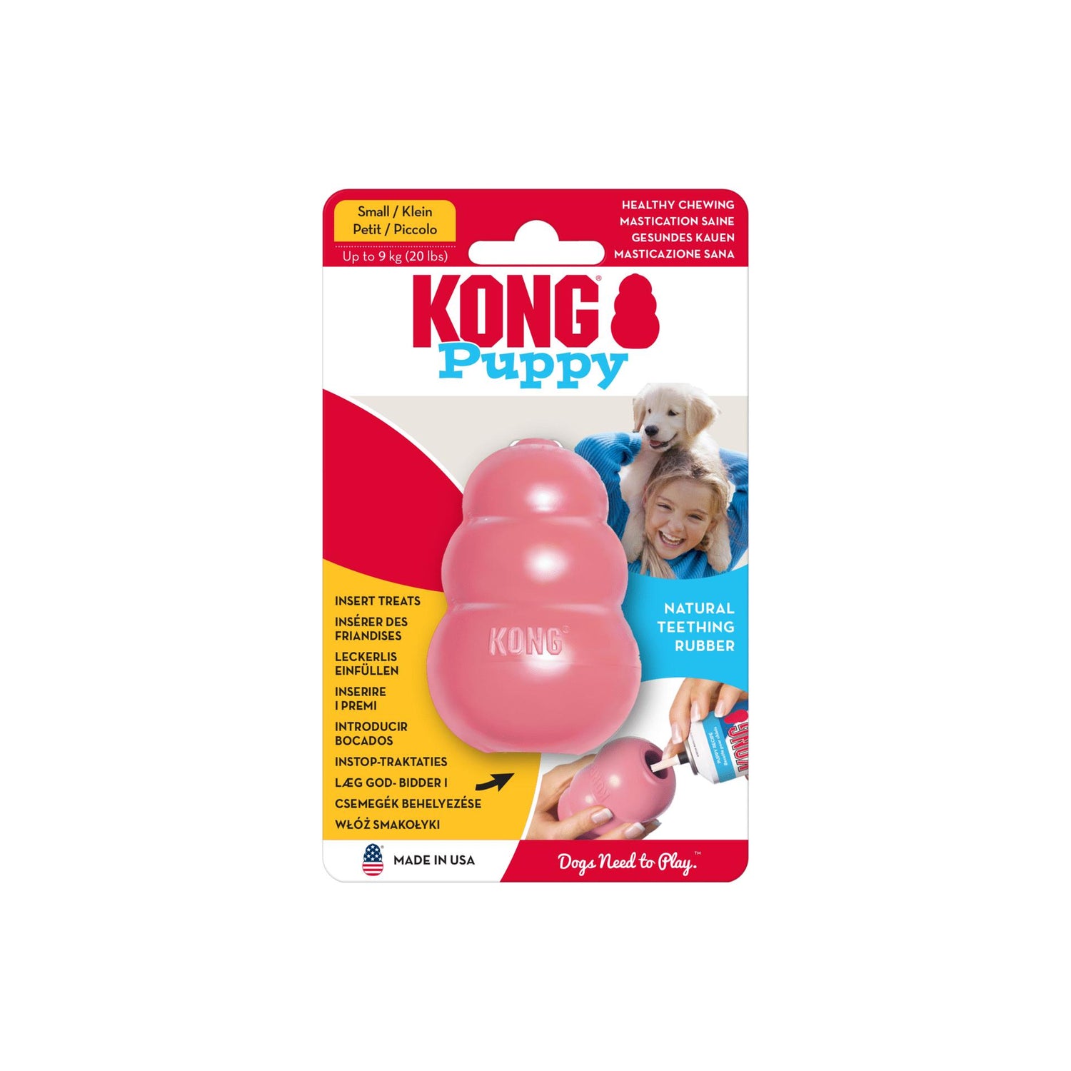 Brinquedo para Cão Júnior para Dentes e Gengivas Rosa Kong