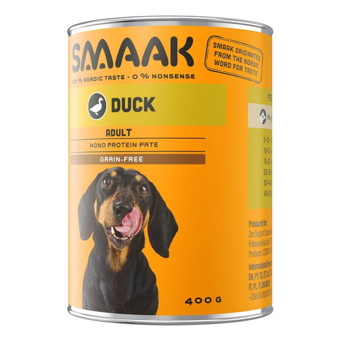 Comida Húmida para Cão Adulto Sem Cereais Pato Lata Smaak