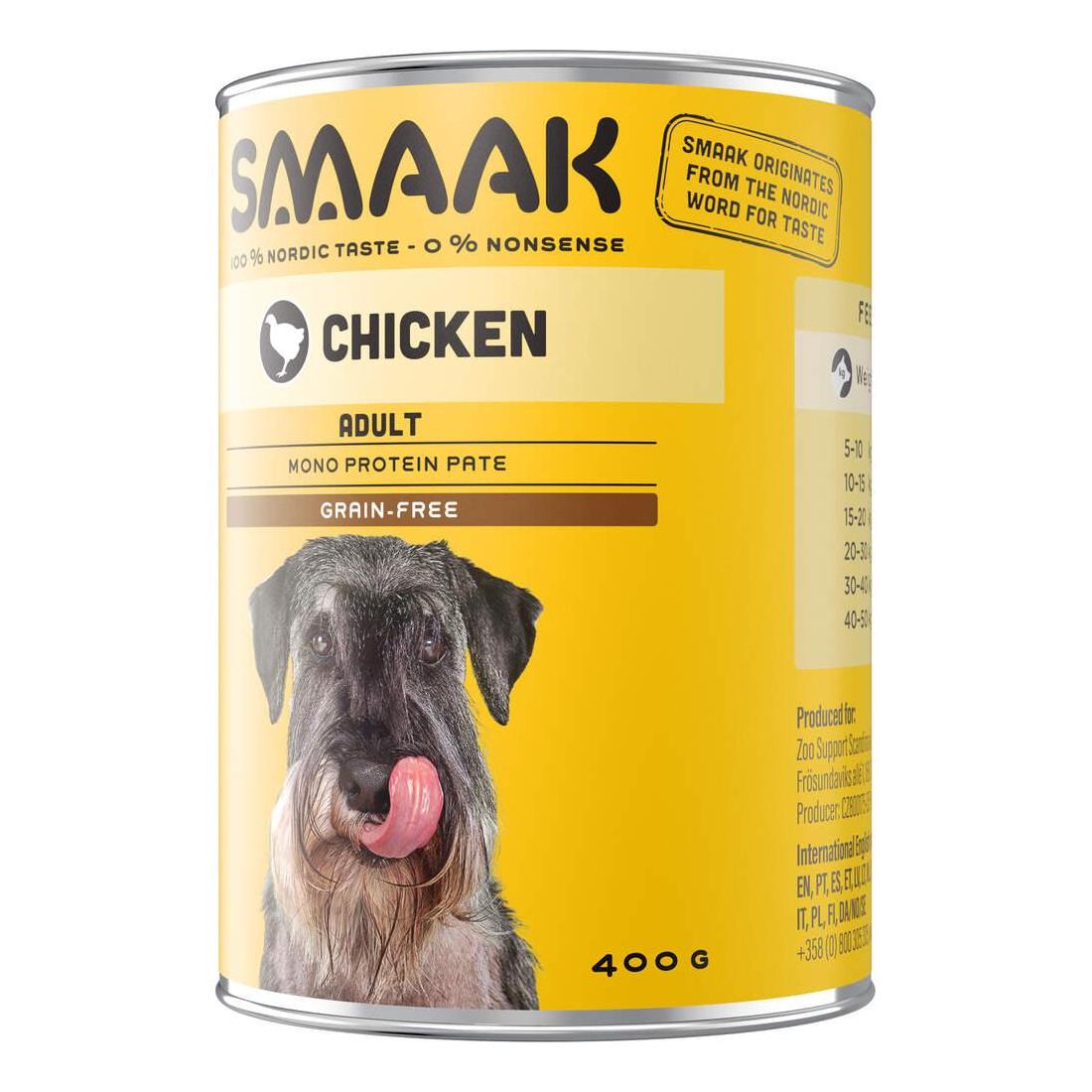 Comida Húmida para Cão Adulto Sem Cereais Frango Lata Smaak